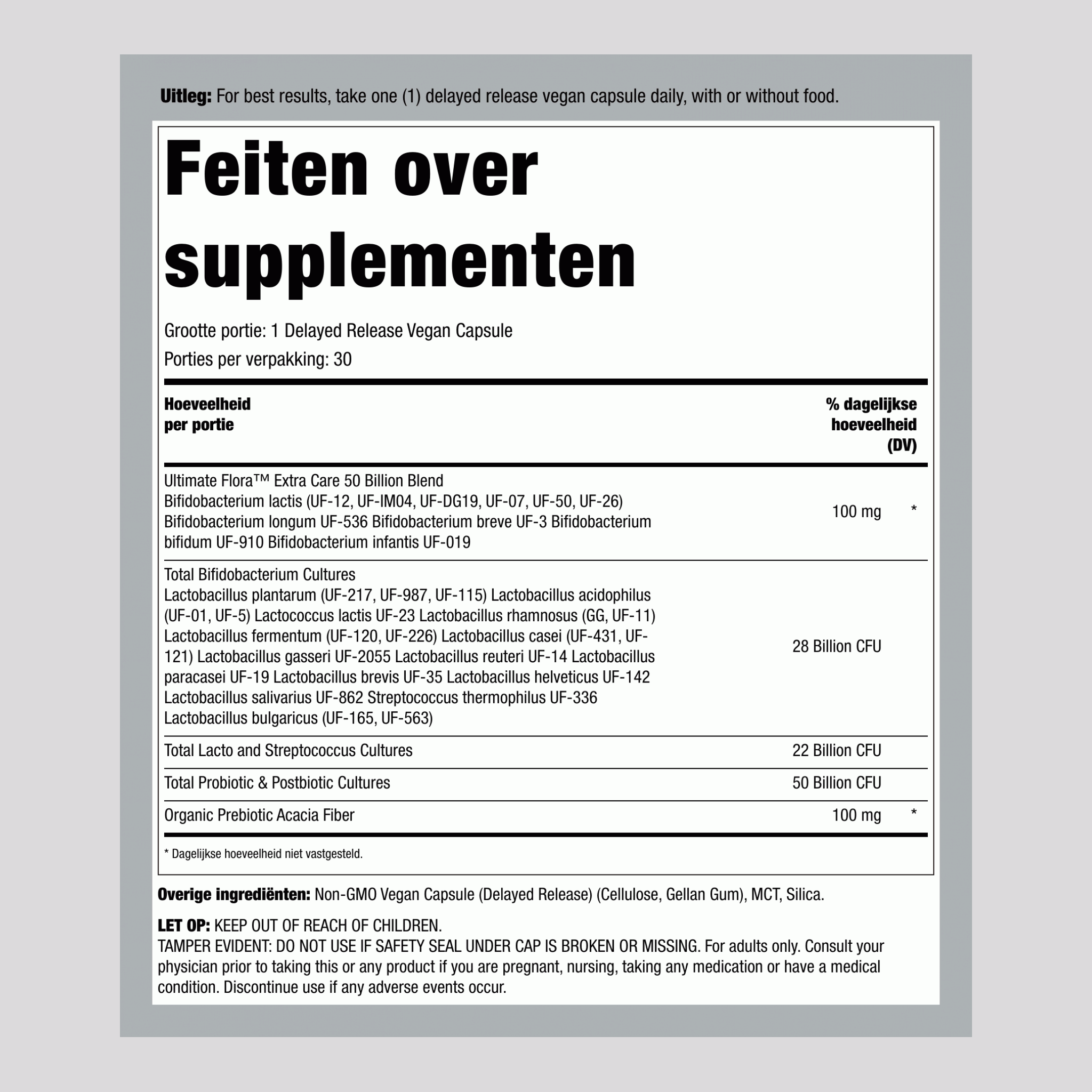 Pre & Probiotic, 30 Delayed Release Vegan Caps