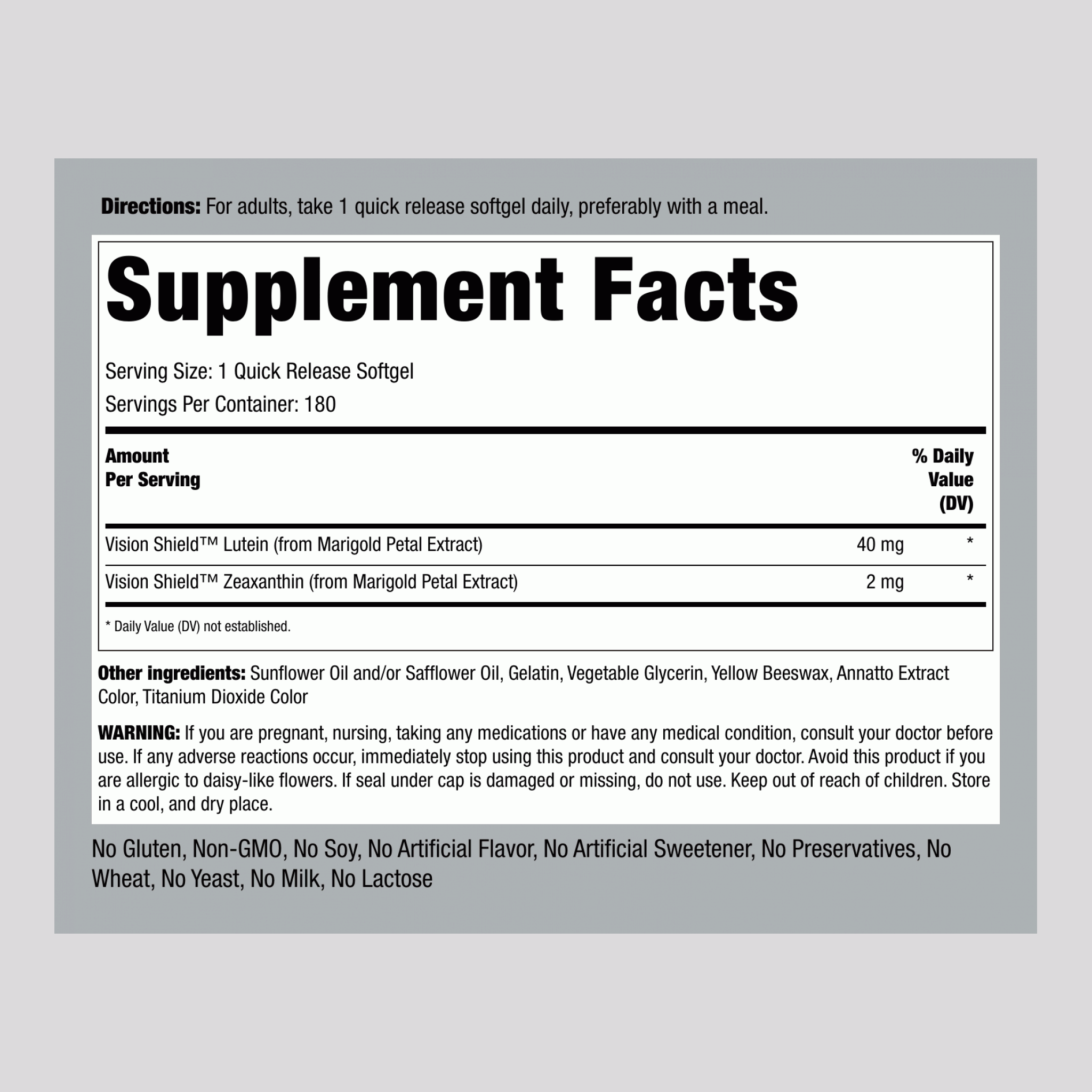 Lutein + Zeaxanthin, 40 mg, 180 Quick Release Softgels