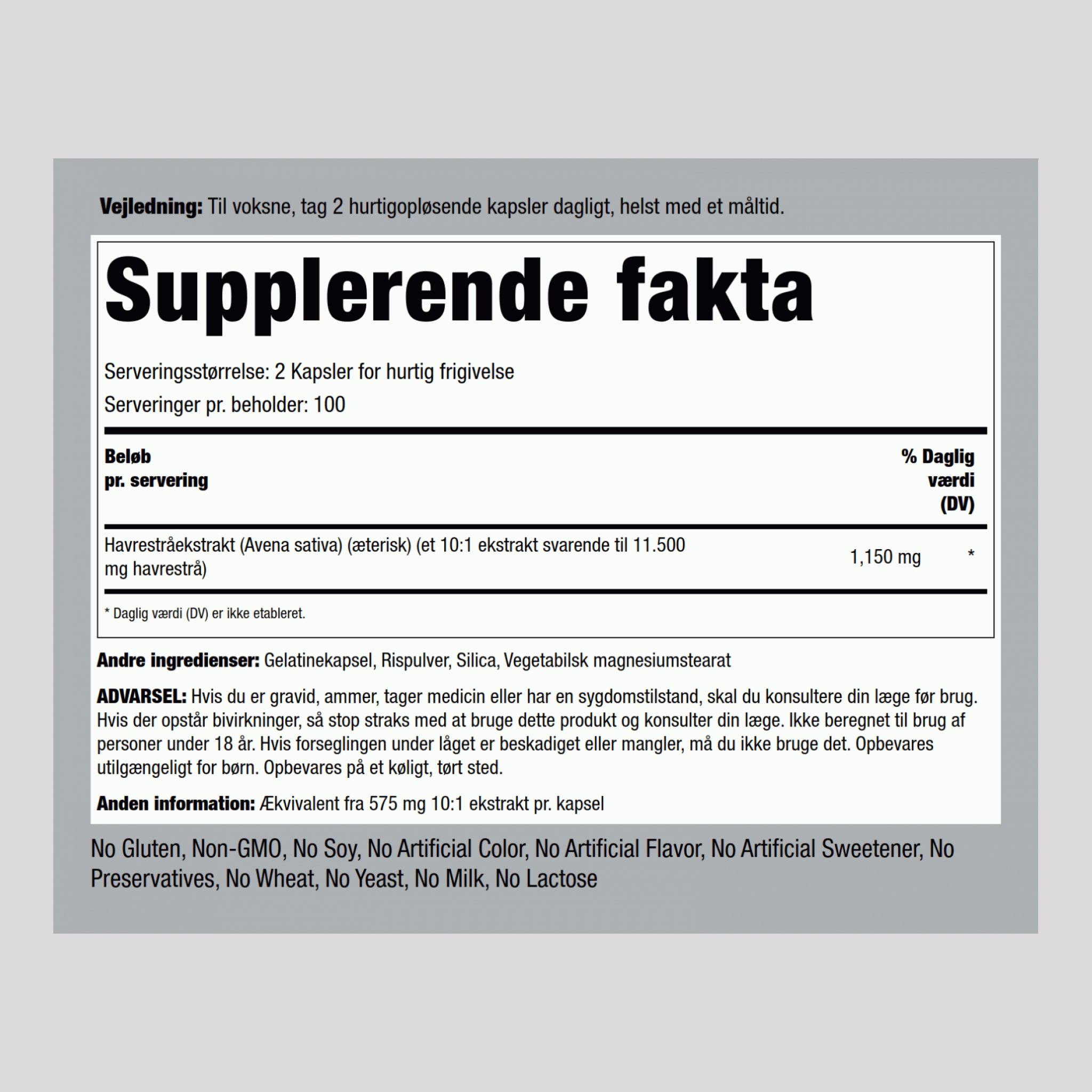 Avena Sativa Male Stamina Super Strength (Green Oat Grass), 1150 mg (per serving), 200 Quick Release Capsules, 2  Bottles