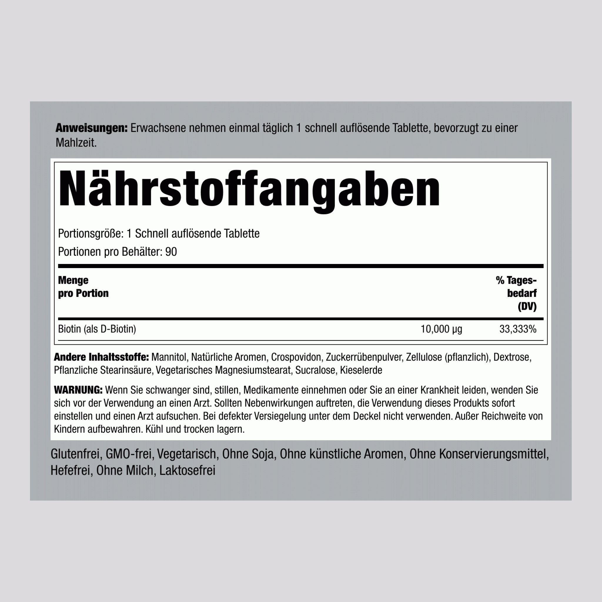 Max-Biotin 10000 µg 90 Schnell lösliche Tabletten 2 Flaschen   