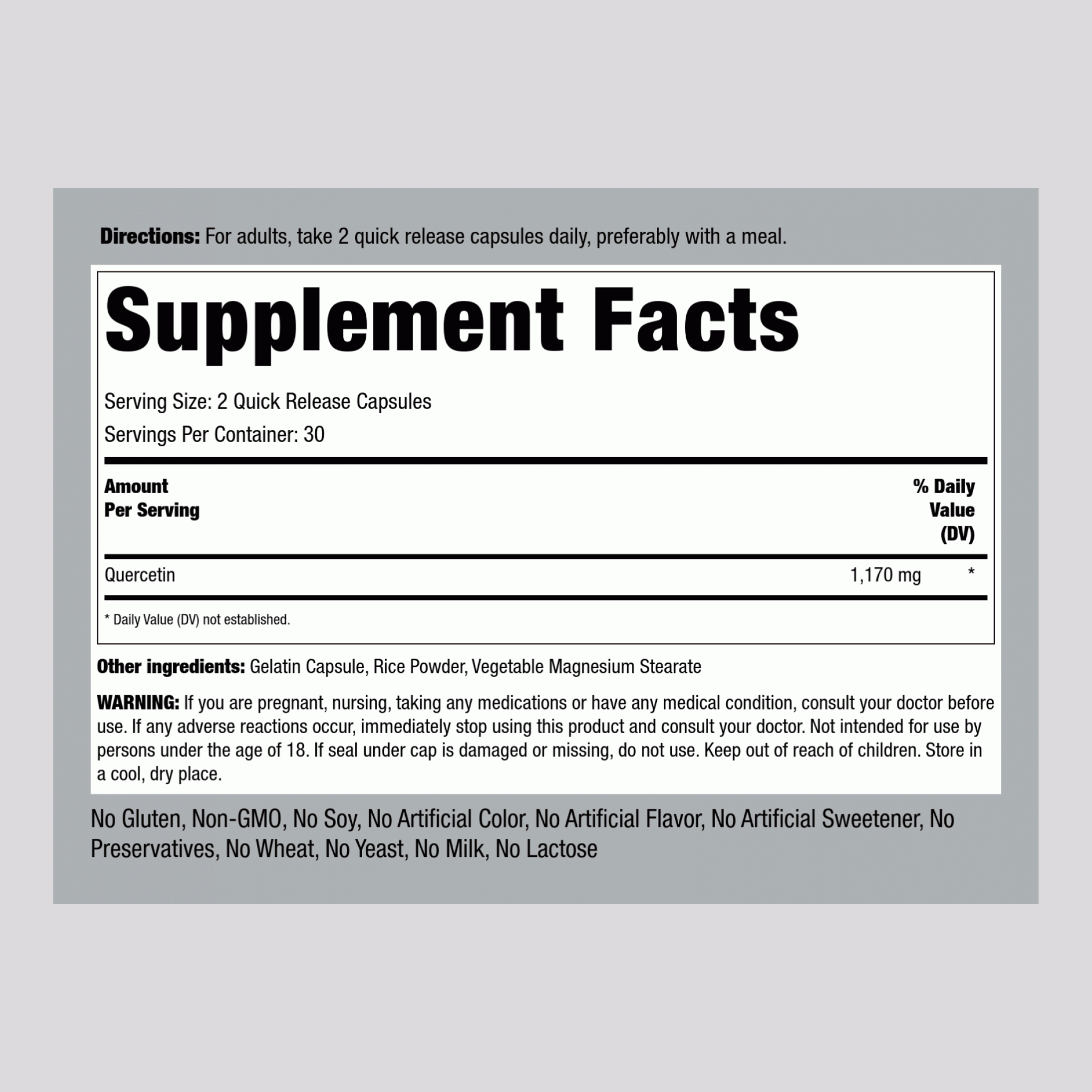 Ultra Quercetin, 1170 mg (per serving), 60 Quick Release Capsules