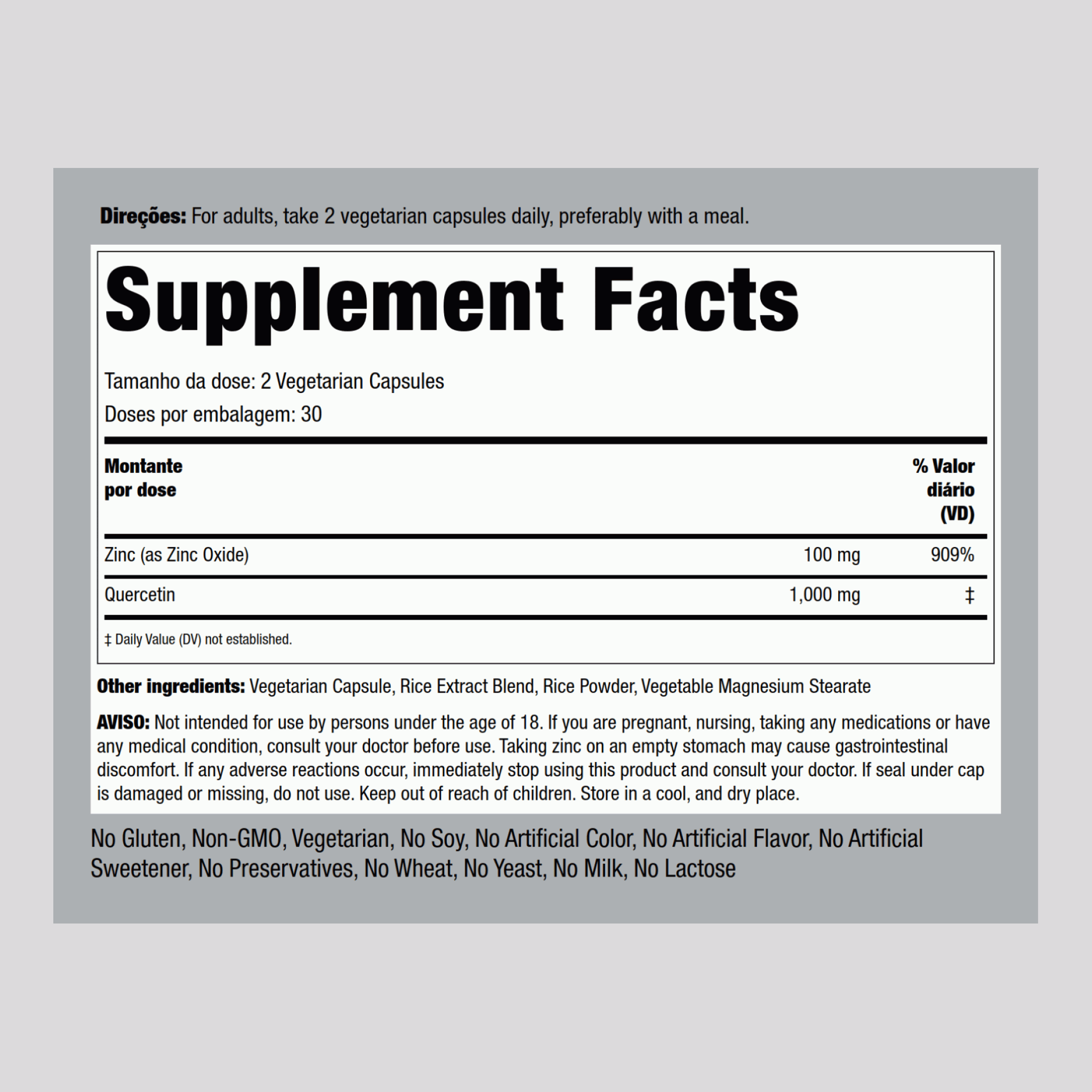 Quercetina Ultra  1170 mg (por dose) 60 Cápsulas de Rápida Absorção     