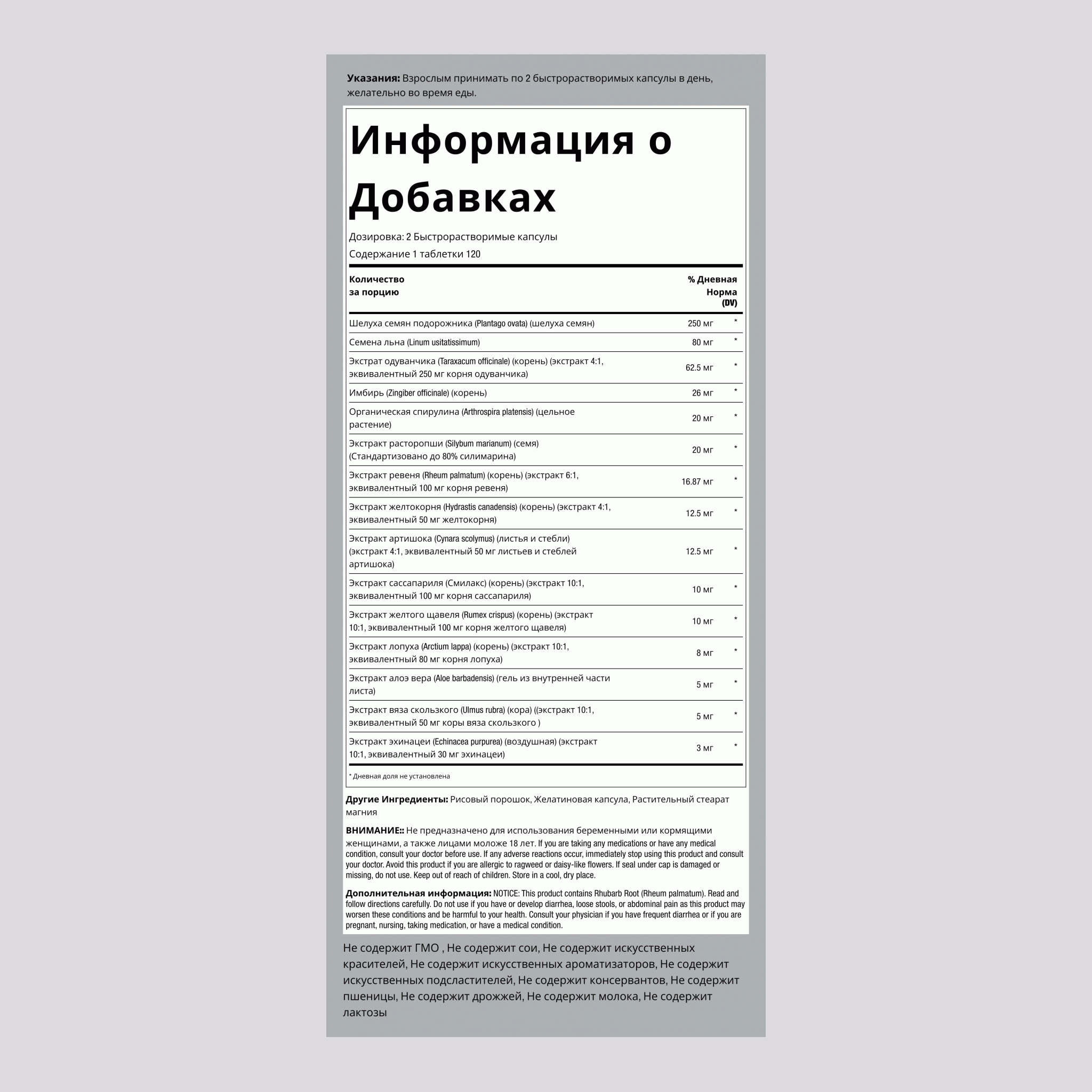 Очищающий комплекс (детокс) для стройной фигуры 240 Быстрорастворимые капсулы       