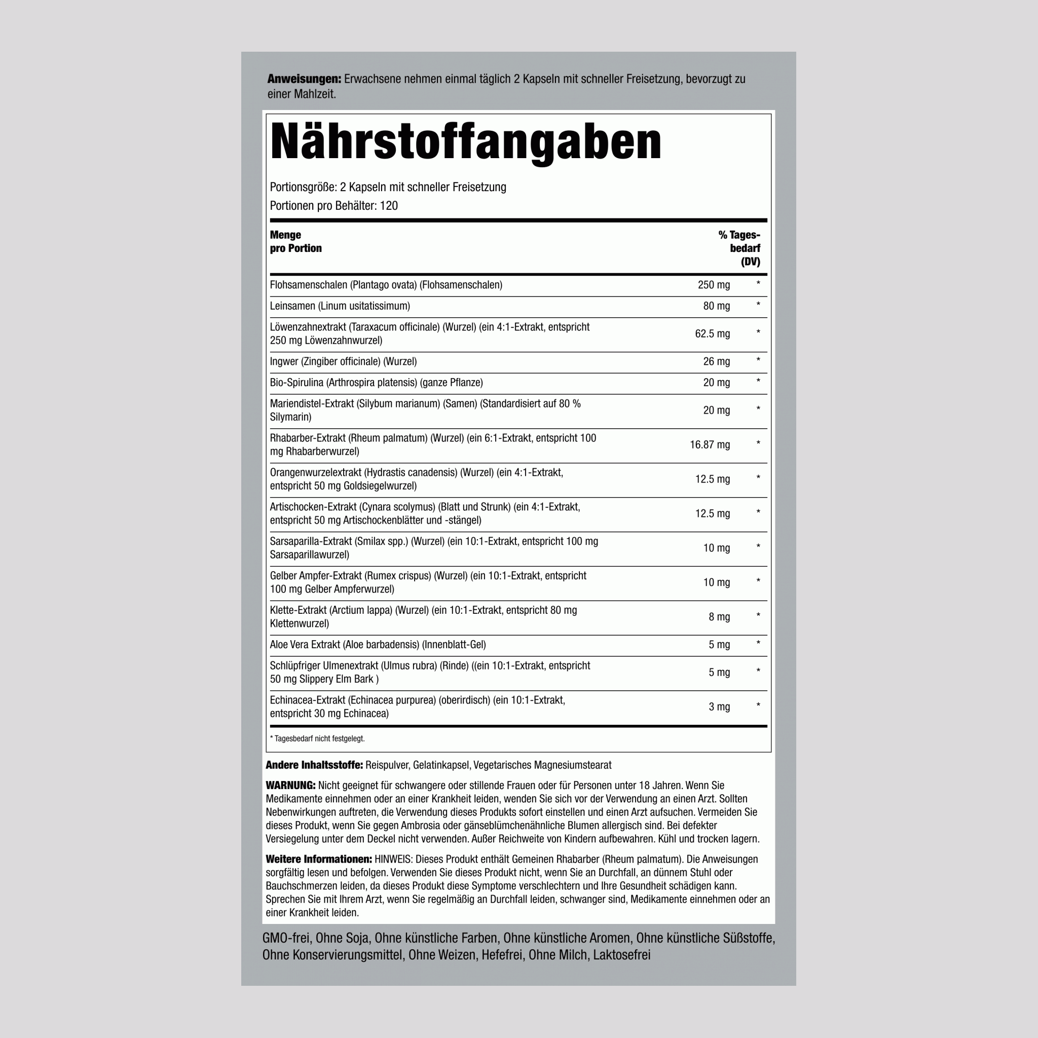 Detox Lean Cleansing Complex,  240 Kapseln mit schneller Freisetzung 2 Flaschen