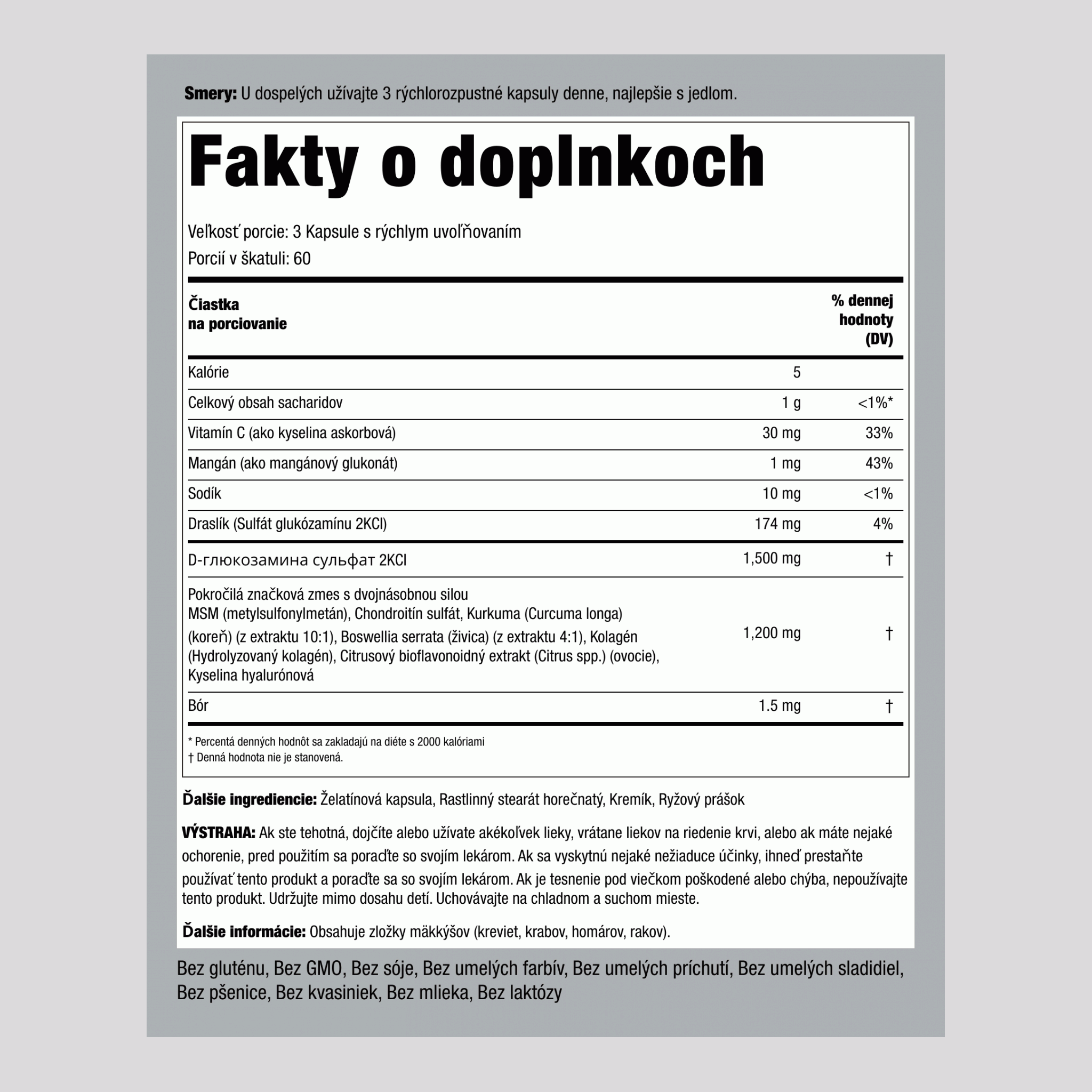 Rozšírená dvojitá sila glukozamín chondroitín MSM Plus Kurkuma,  180 Kapsule s rýchlym uvoľňovaním 2 Fľaše