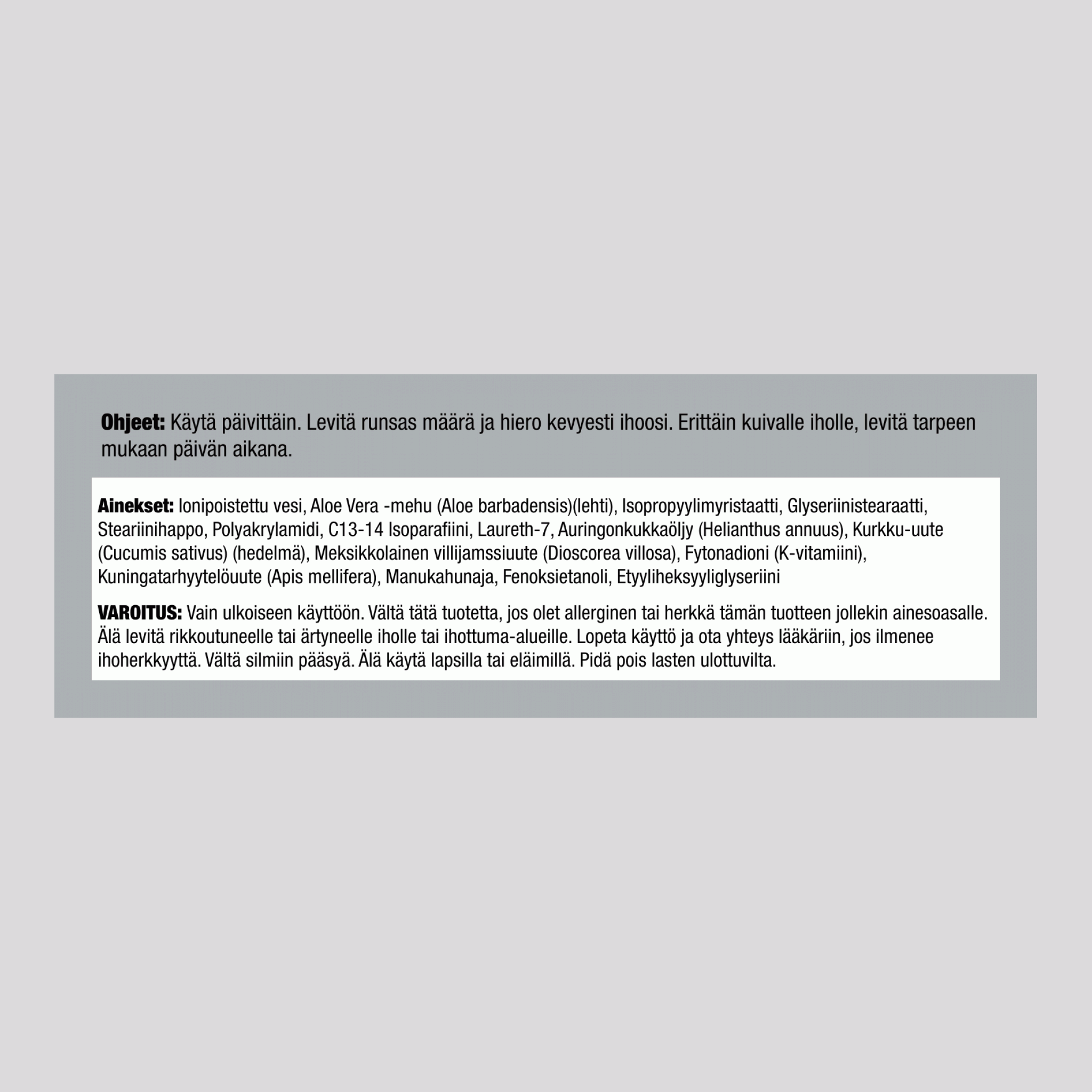 Aloe vera ‑kosteusvoide 4 oz 113 g Purkki    