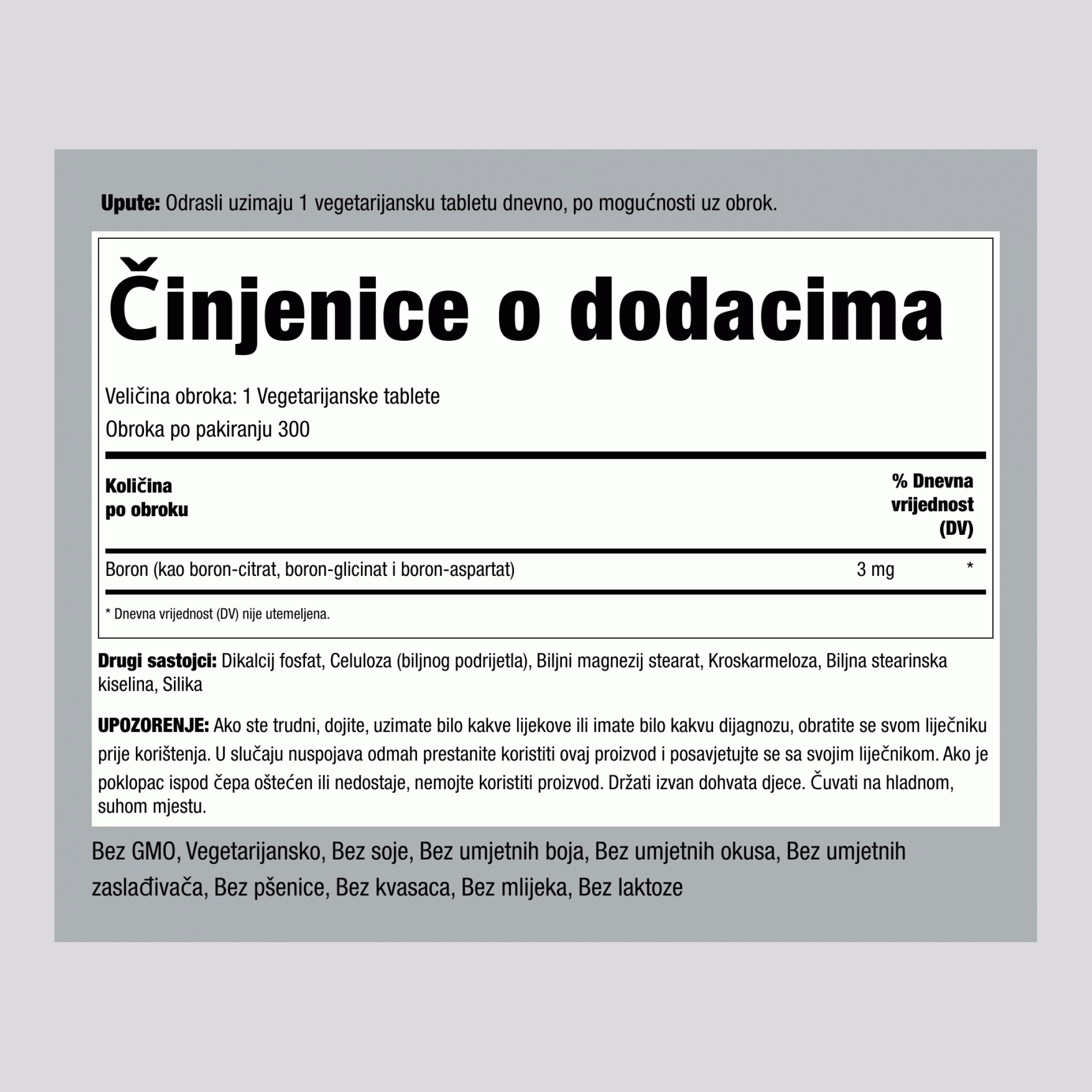 Triple Action bor kompleks  3 mg 300 Tablete 2 Boce   