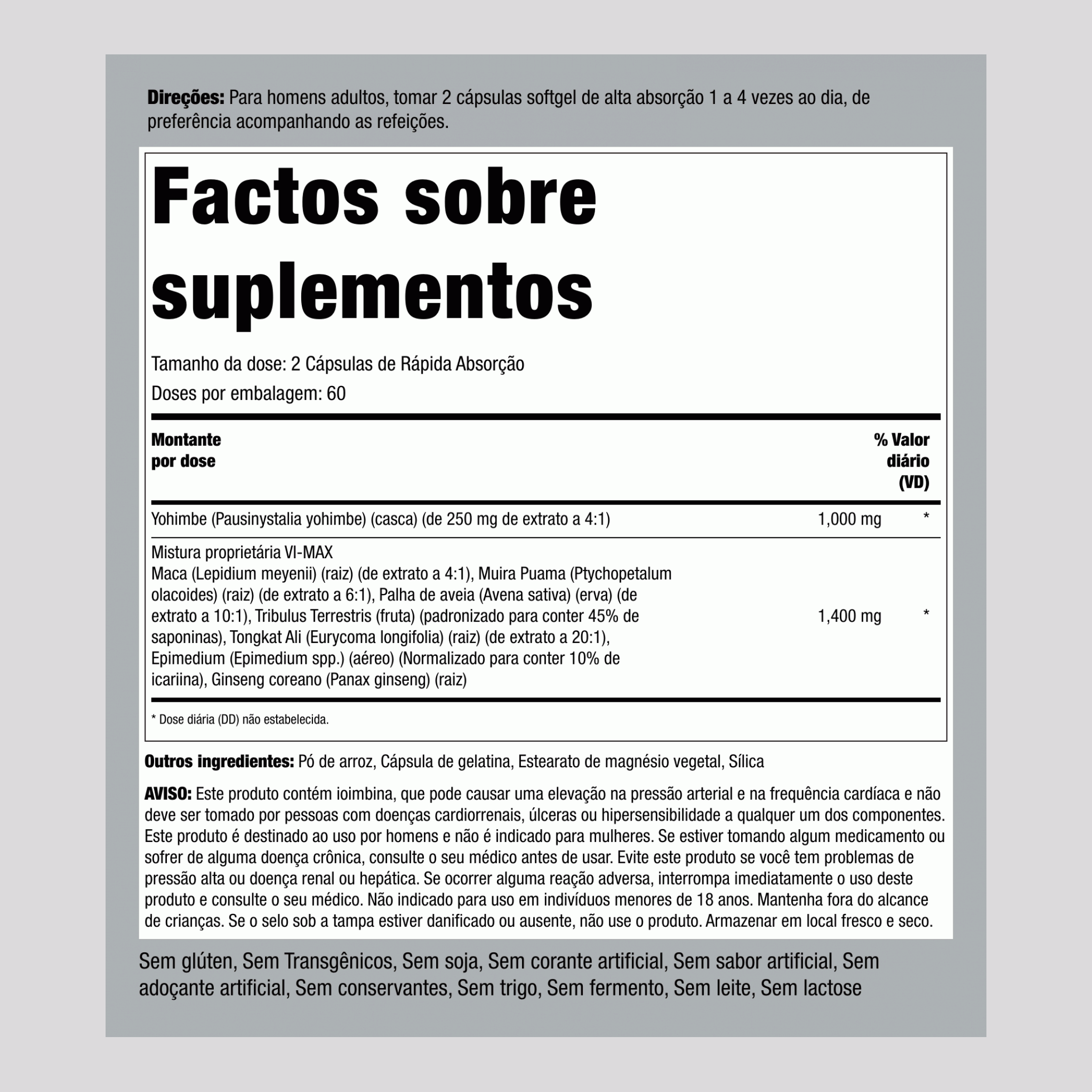 Performance masculina Vi-Max 