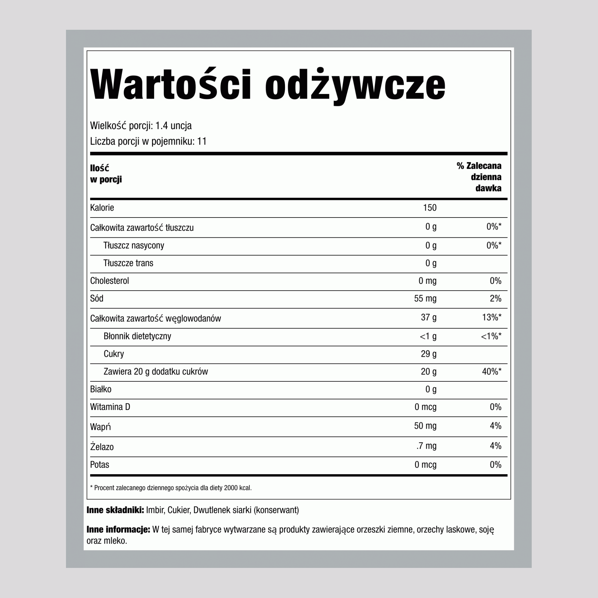 Imbir kandyzowany 1 lb 454 g Torebka    