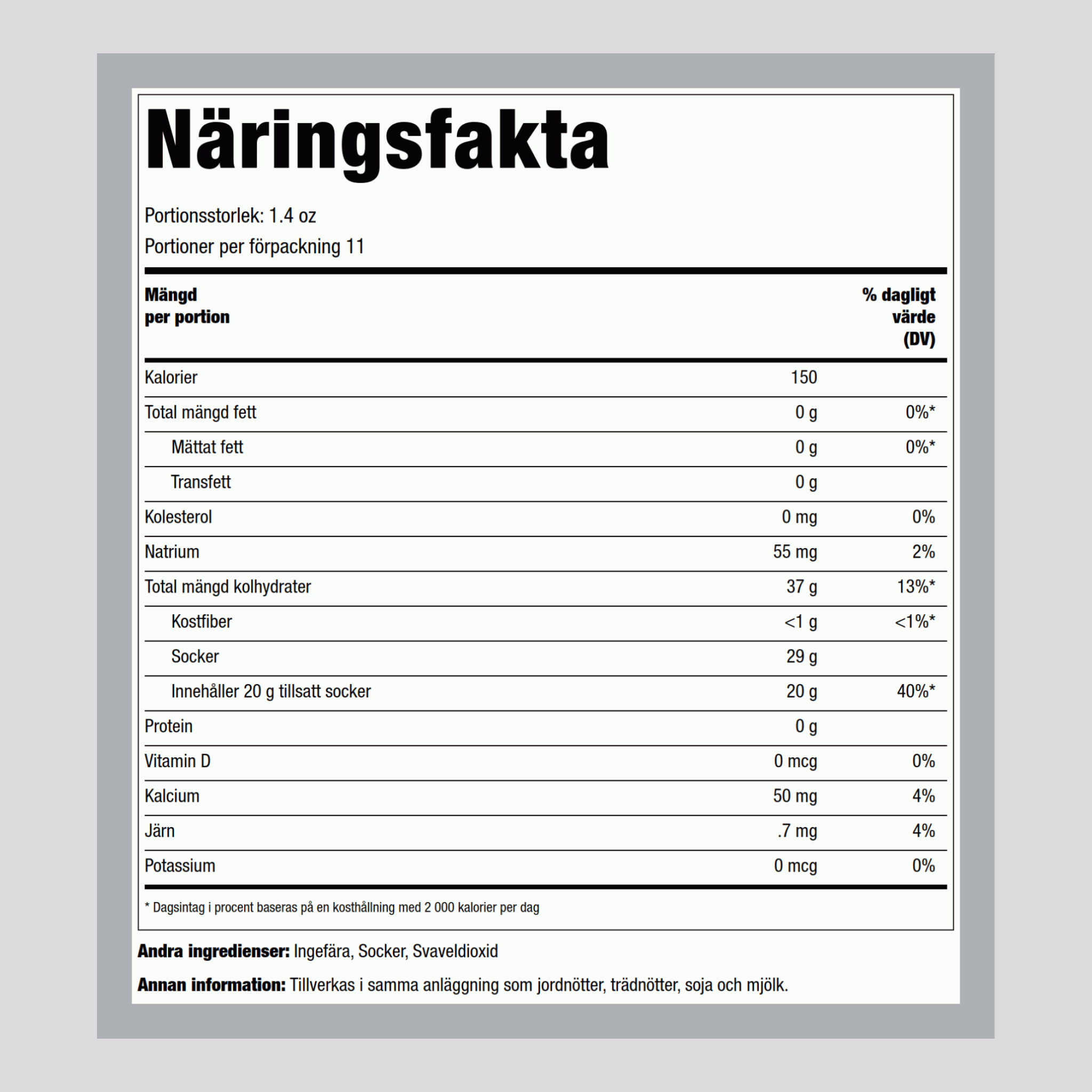 Karamelliserad ingefära 1 kg 454 g Påse    