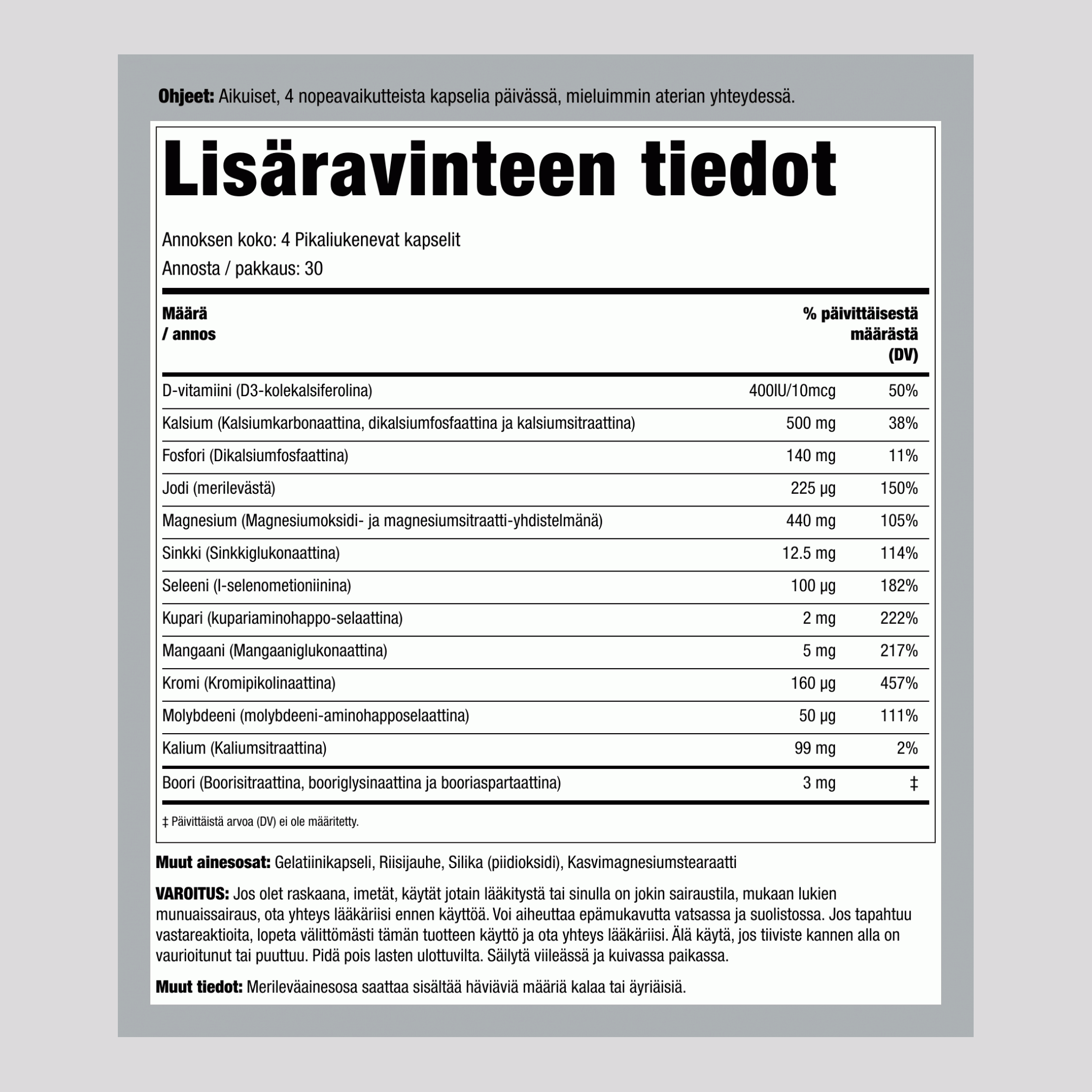 Mega Multi Chelated Minerals 120 Pikaliukenevat kapselit 2 Pulloa     