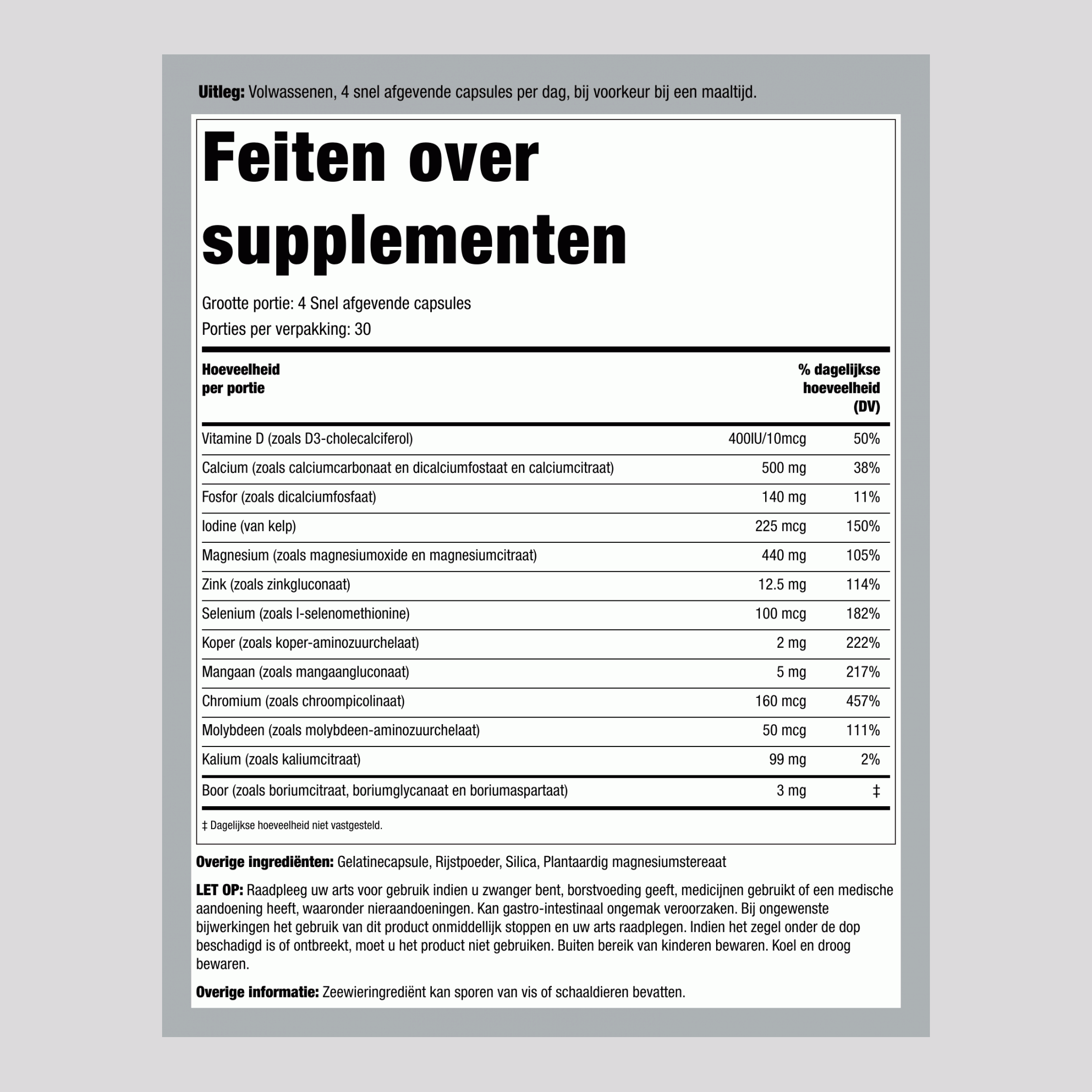 Mega multi chelaatmineralen 120 Snel afgevende capsules 2 Flessen     