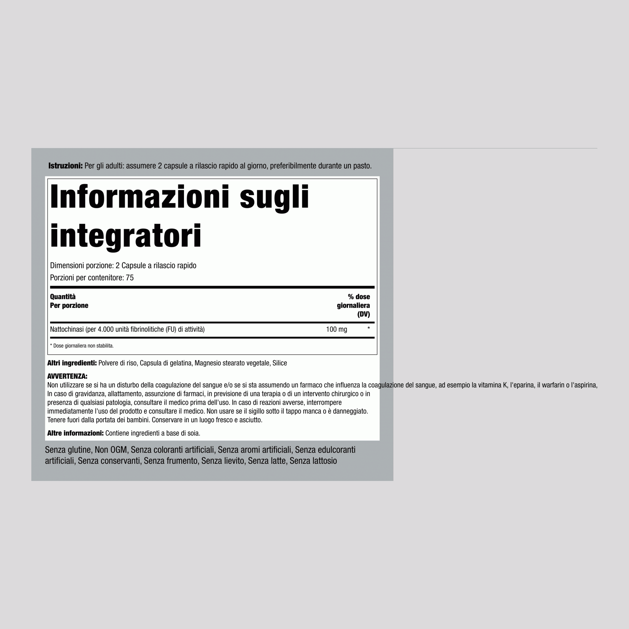 Ultra Nattokinase 4000 FU, 100 mg (per dose), 150 Capsule a Rilascio Rapido, 2 Bottiglie