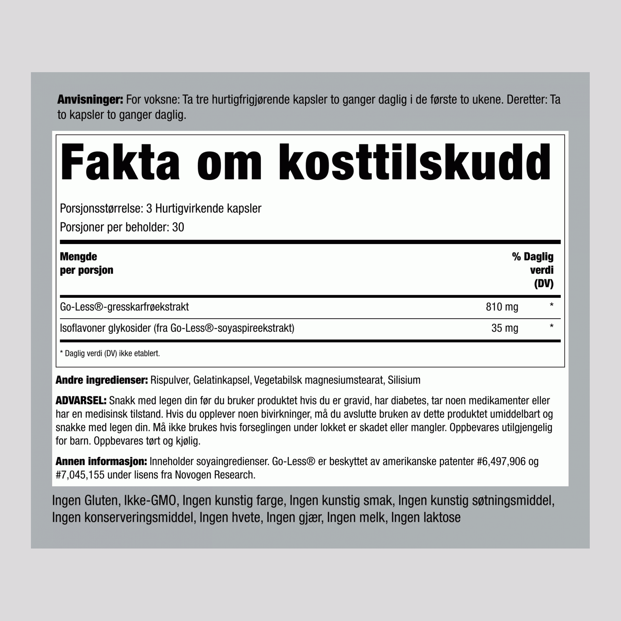 Go-Less blærehelse (maksimal styrke), 90 Hurtigvirkende kapsler