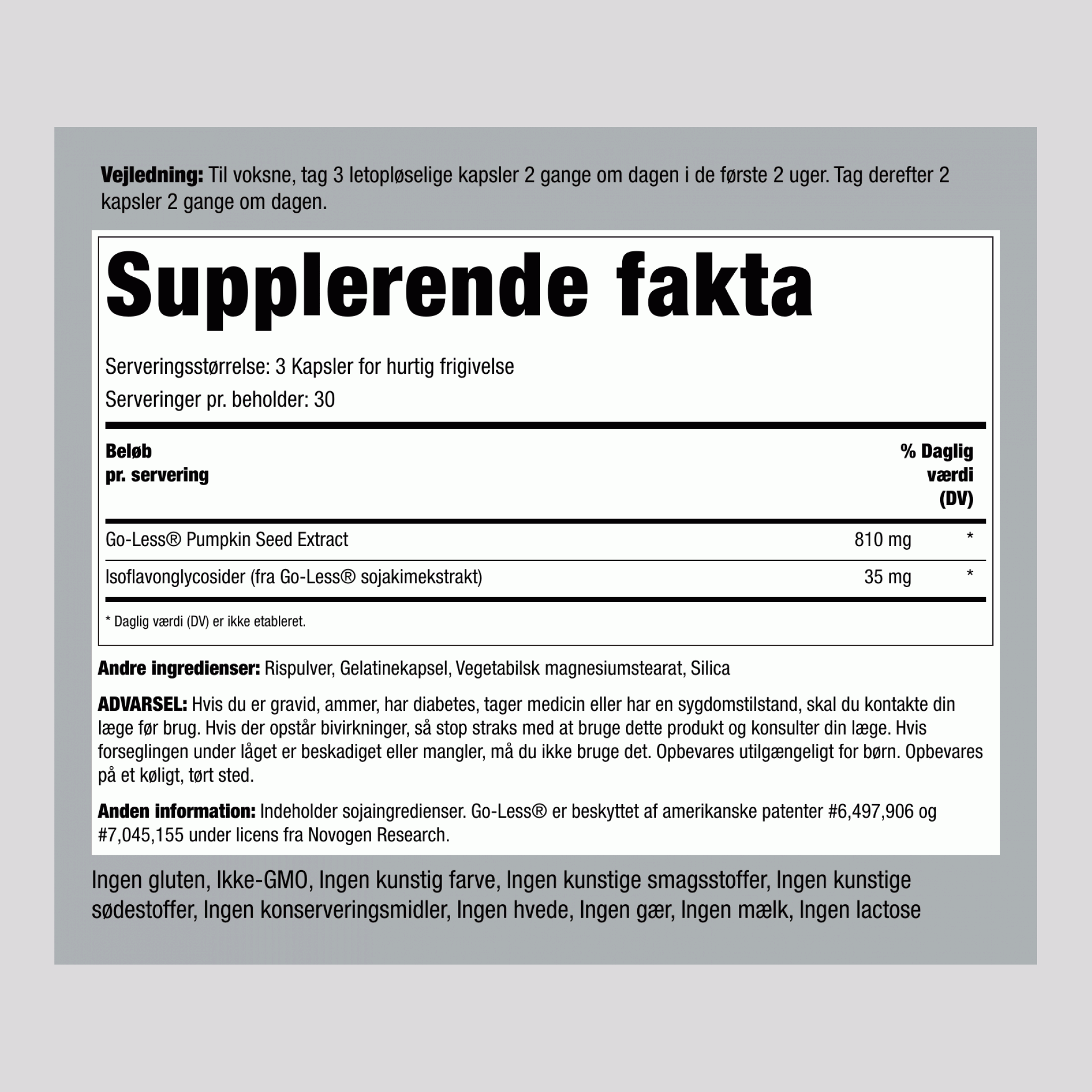 Go-Less Blærekontrol (maksimal styrke) 90 Kapsler for hurtig frigivelse 2 Flasker      