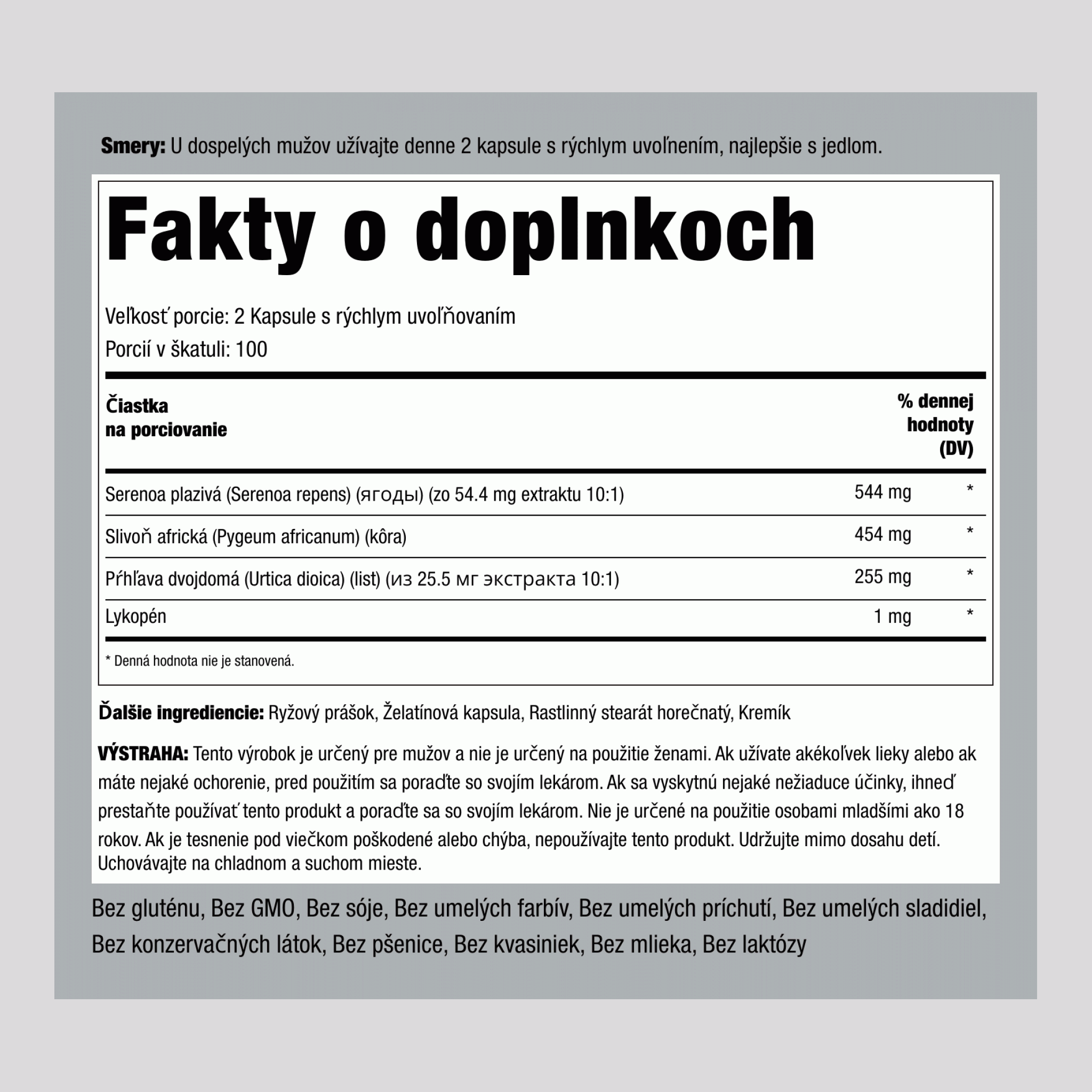 Bylinný komplex na pomoc prostate ProstAid 200 Kapsule s rýchlym uvoľňovaním 2 Fľaše     