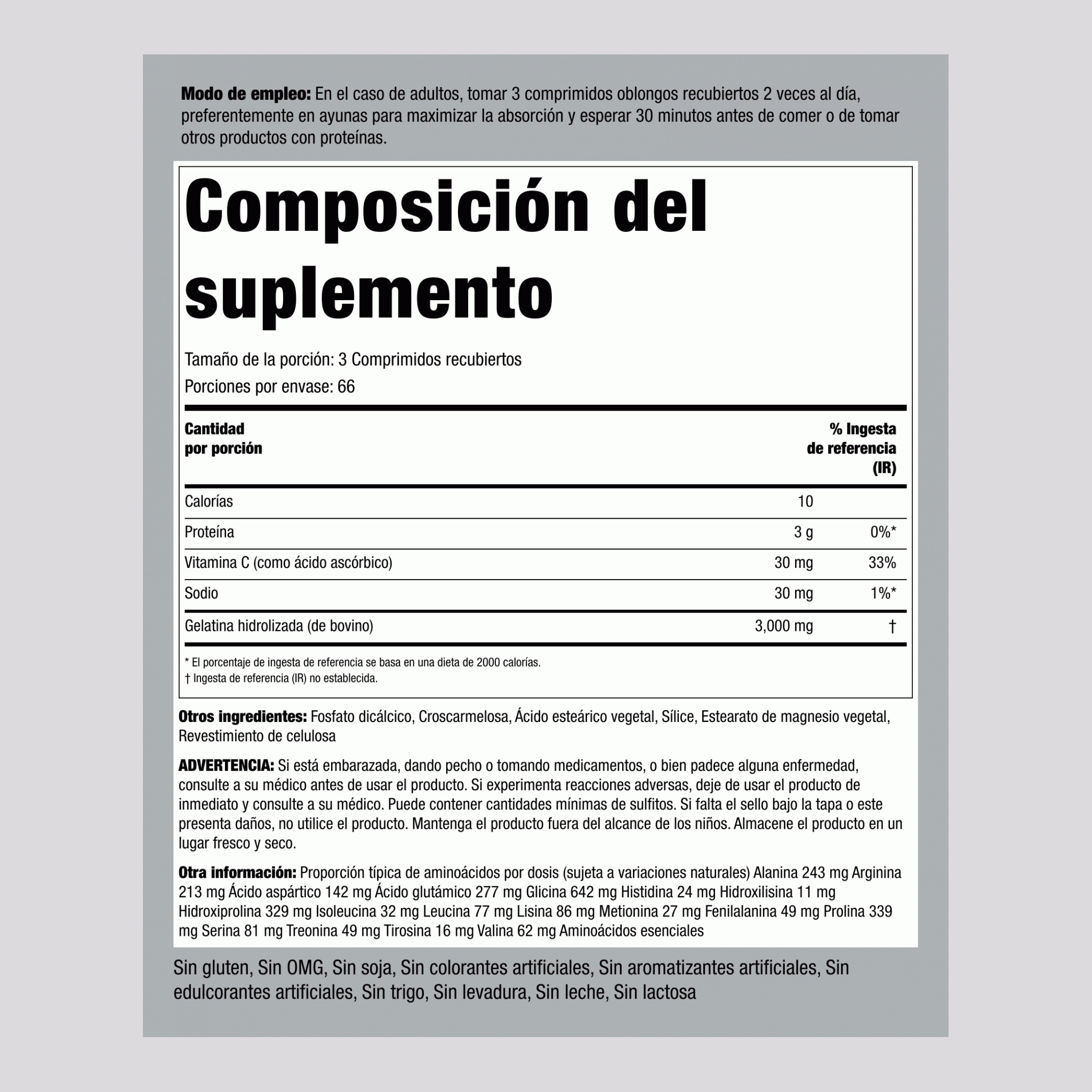 Aminoácidos múltiples 200 Comprimidos recubiertos 2 Botellas/Frascos      