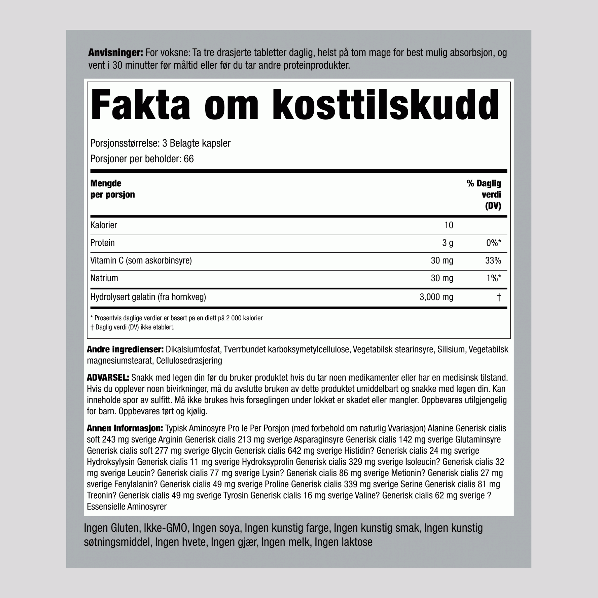 Multi-aminosyrer 200 Belagte kapsler 2 Flasker      