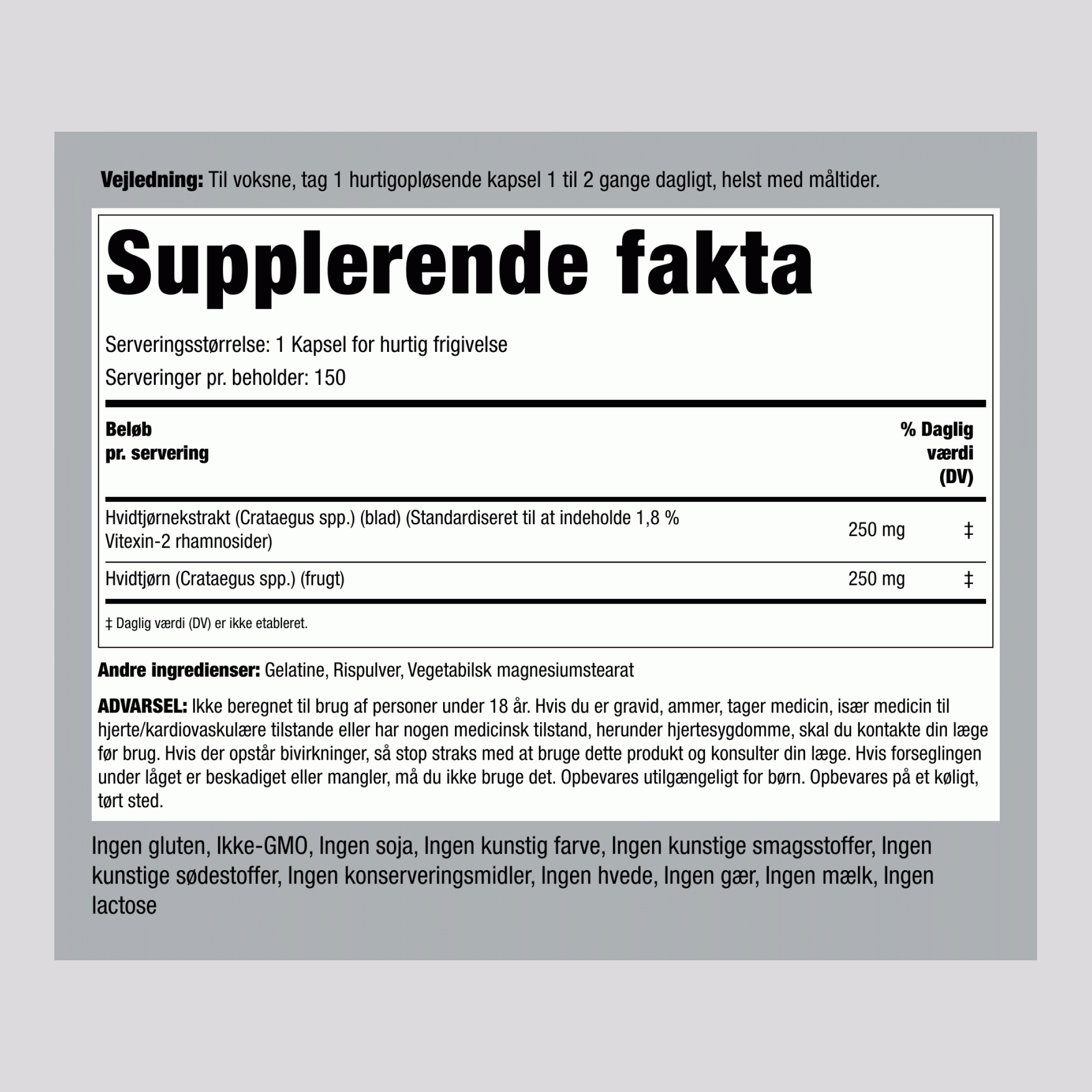 Standardiseret havtornekstrakt 150 Kapsler for hurtig frigivelse   