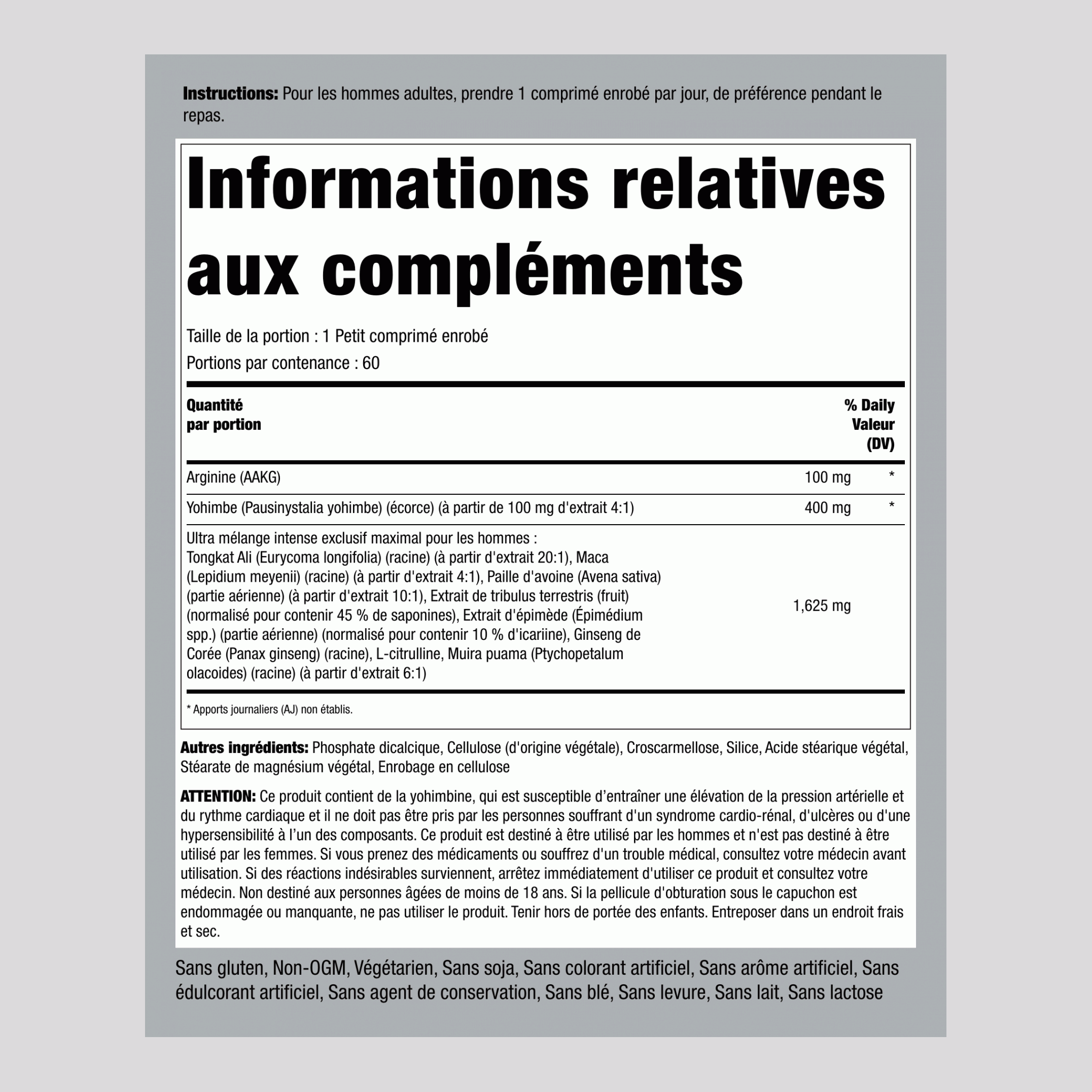 Hard Ultra Hommes MAX 60 Petits comprimés enrobés       