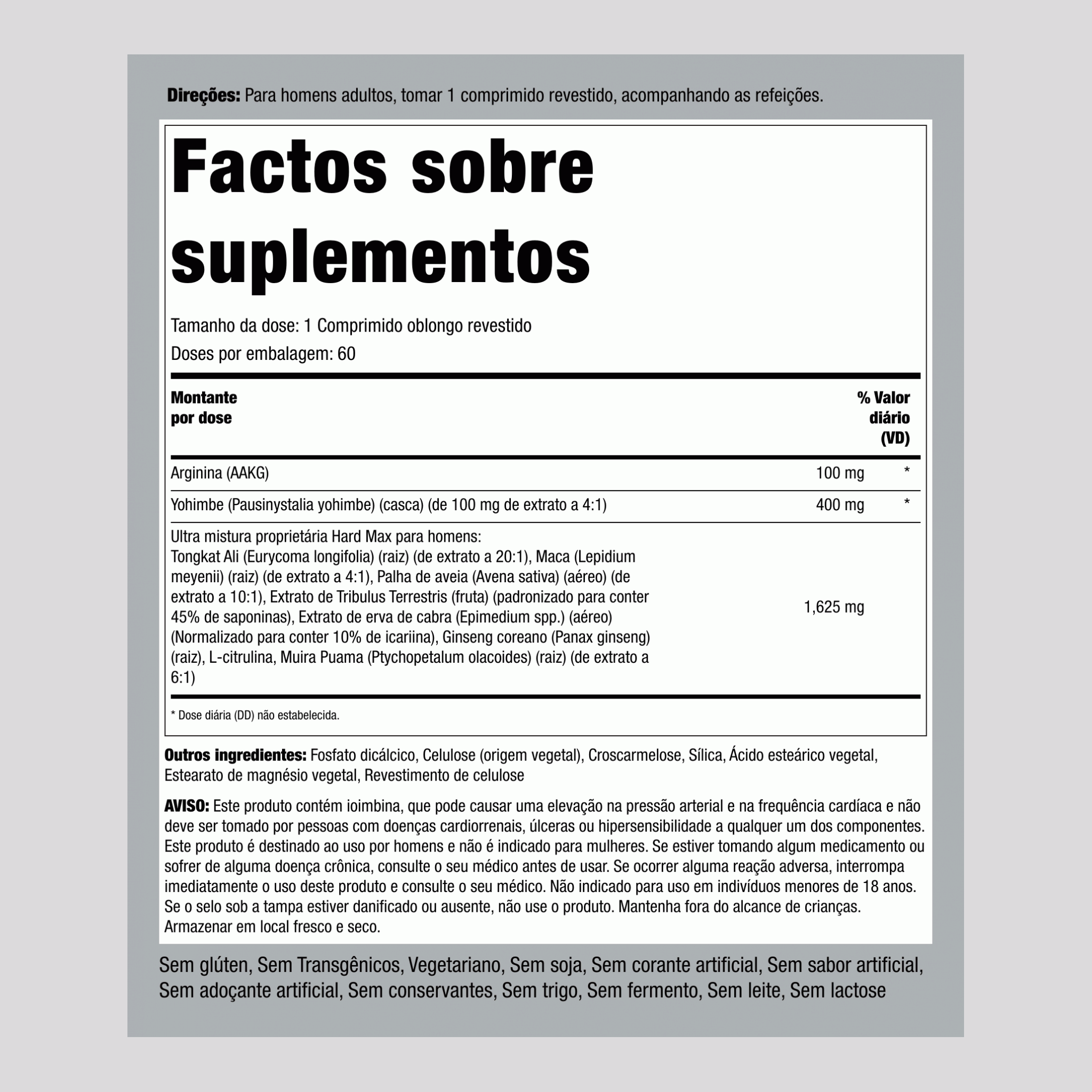 HARD MAX ultra para homens 60 Comprimidos oblongos revestidos       