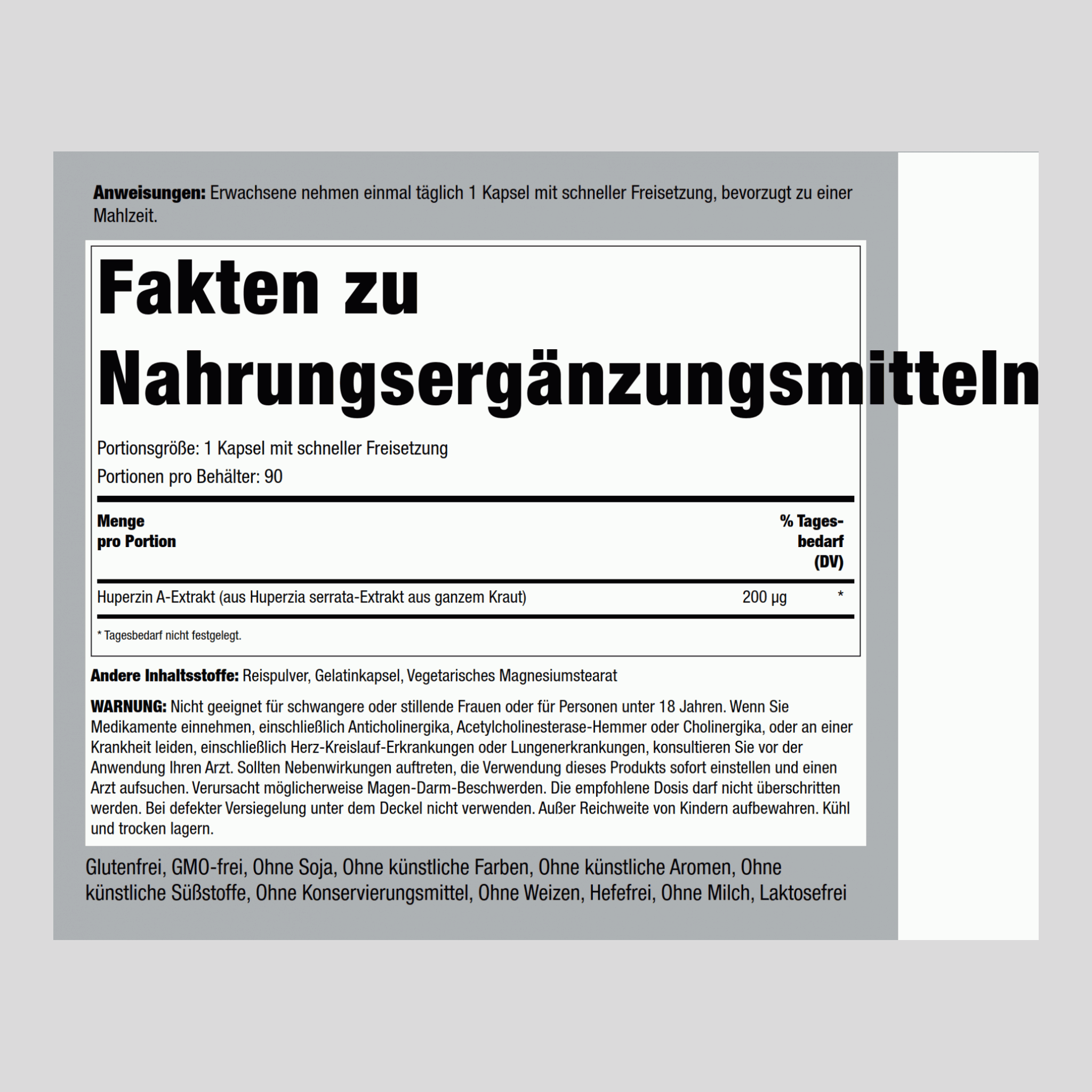 Huperzin A 200 µg 90 Kapseln mit schneller Freisetzung 2 Flaschen   