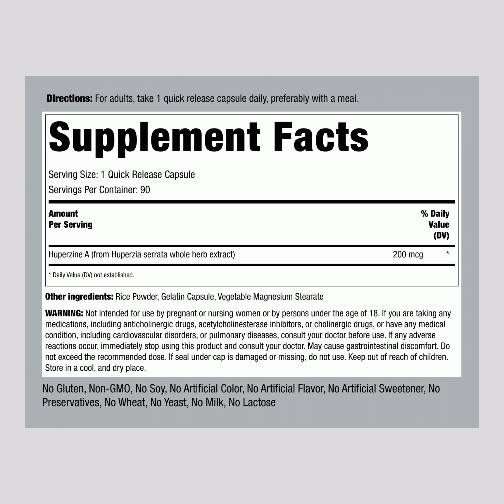 Huperzine A, 200 mcg, 90 Quick Release Capsules, 2  Bottles