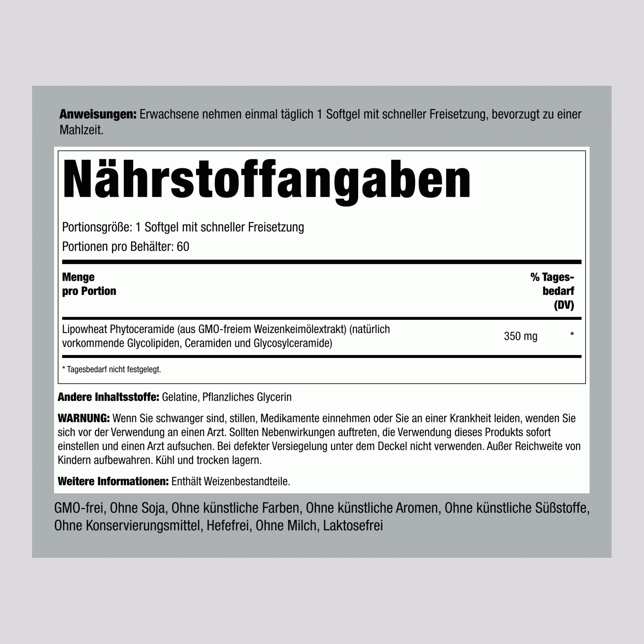 Phytoceramide-Komplex 1500 mg 100 Kapseln mit schneller Freisetzung  2 Flaschen