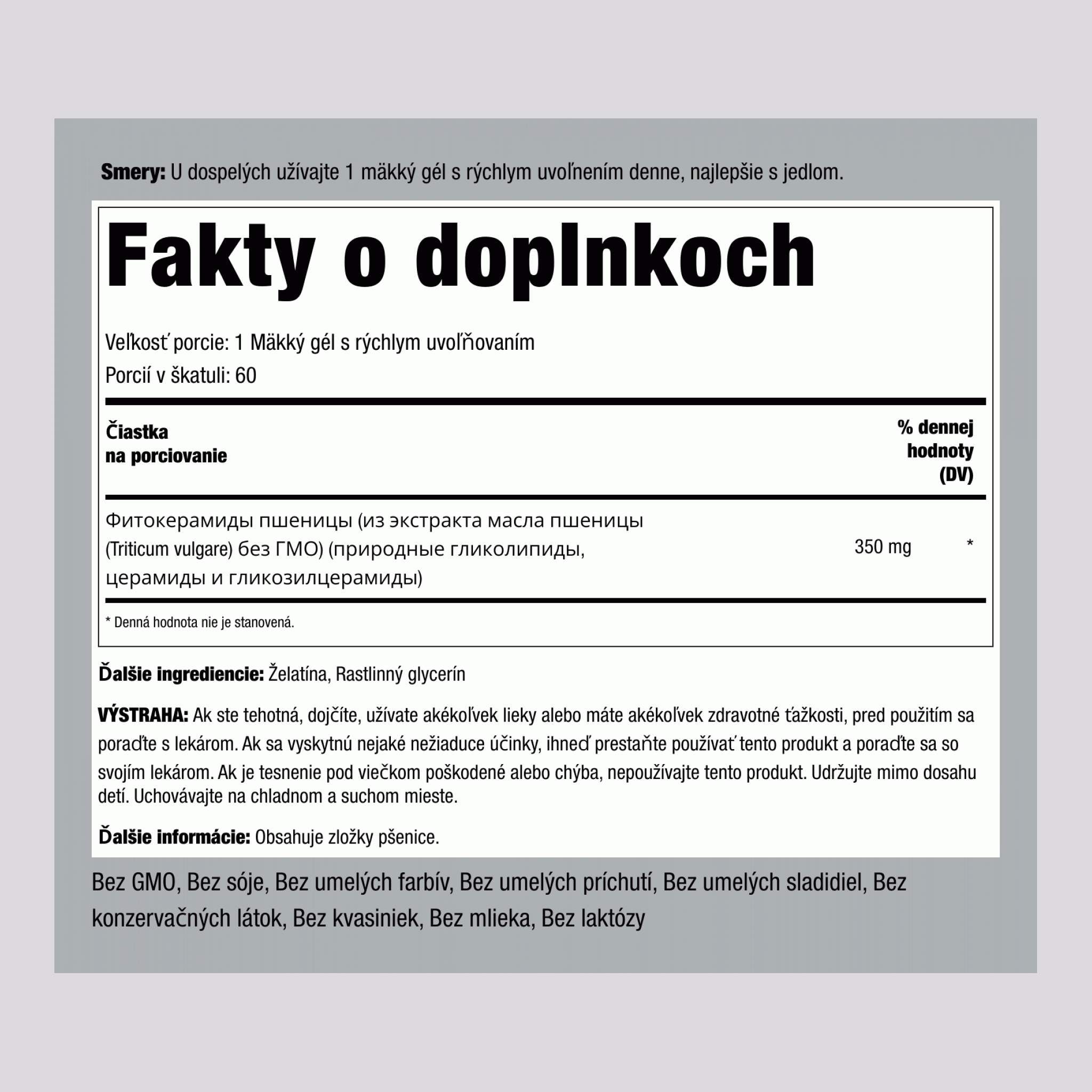 Komplex fytoceramidov 1500 mg 100 Kapsule s rýchlym uvoľňovaním 2 Fľaše