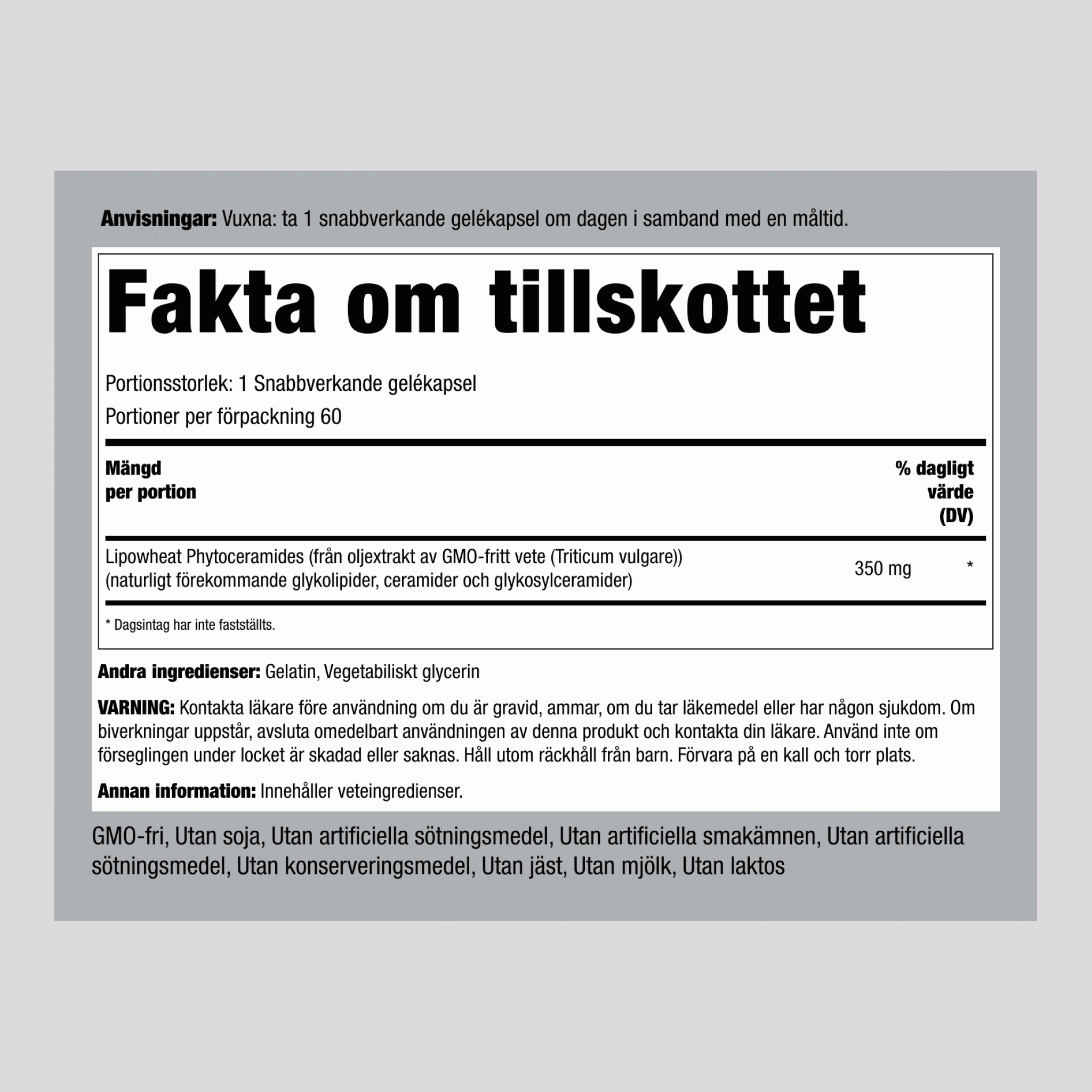 Kompleks fitoceramidov 1500 mg 100 Kapsule s hitrim sproščanjem 2 Steklenice