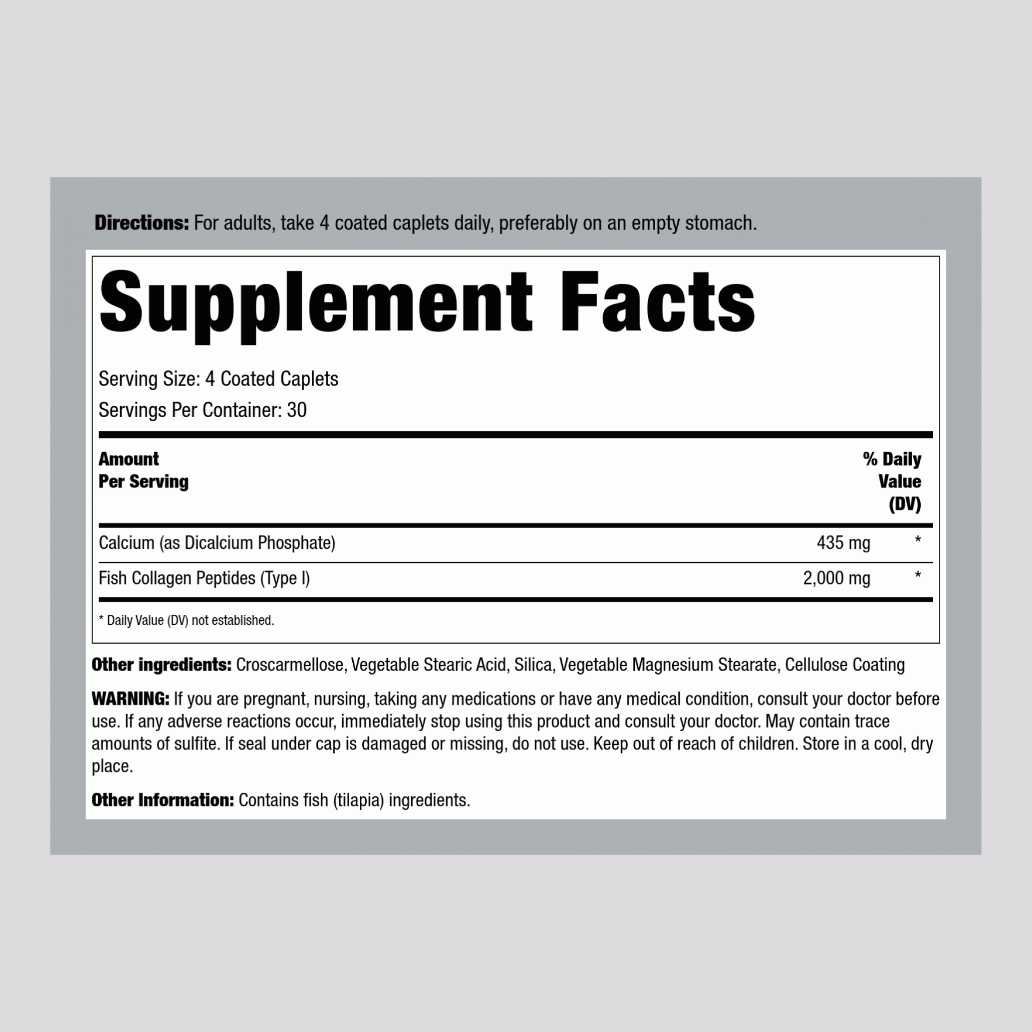 Marine Collagen Type 1, 2000 mg (per serving), 120 Tablets, 2  Bottles