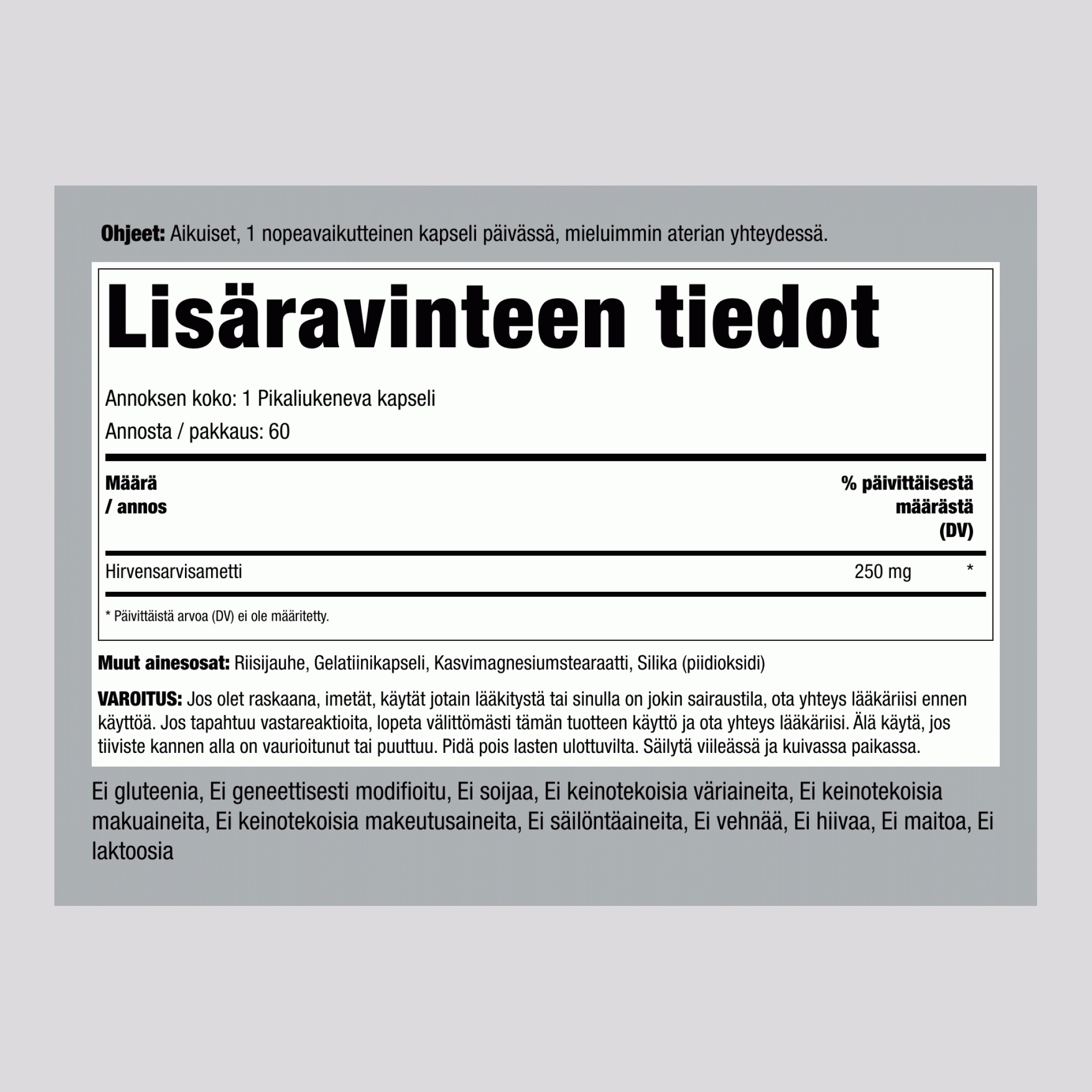 IGF-1 Deer Antler Velvet 60 Pikaliukenevat kapselit       