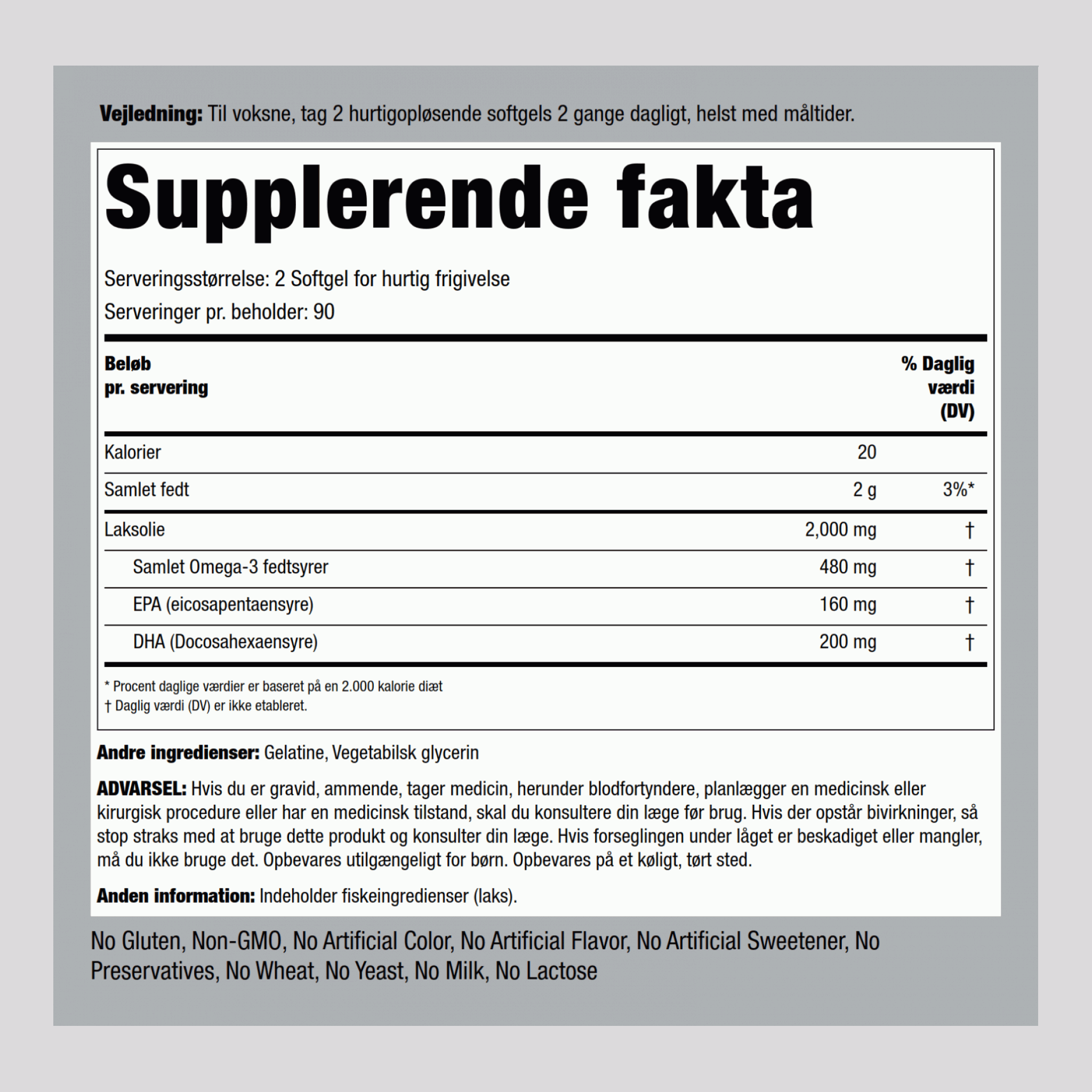 Alaska Vildlakseolie 1000 mg Jomfru 