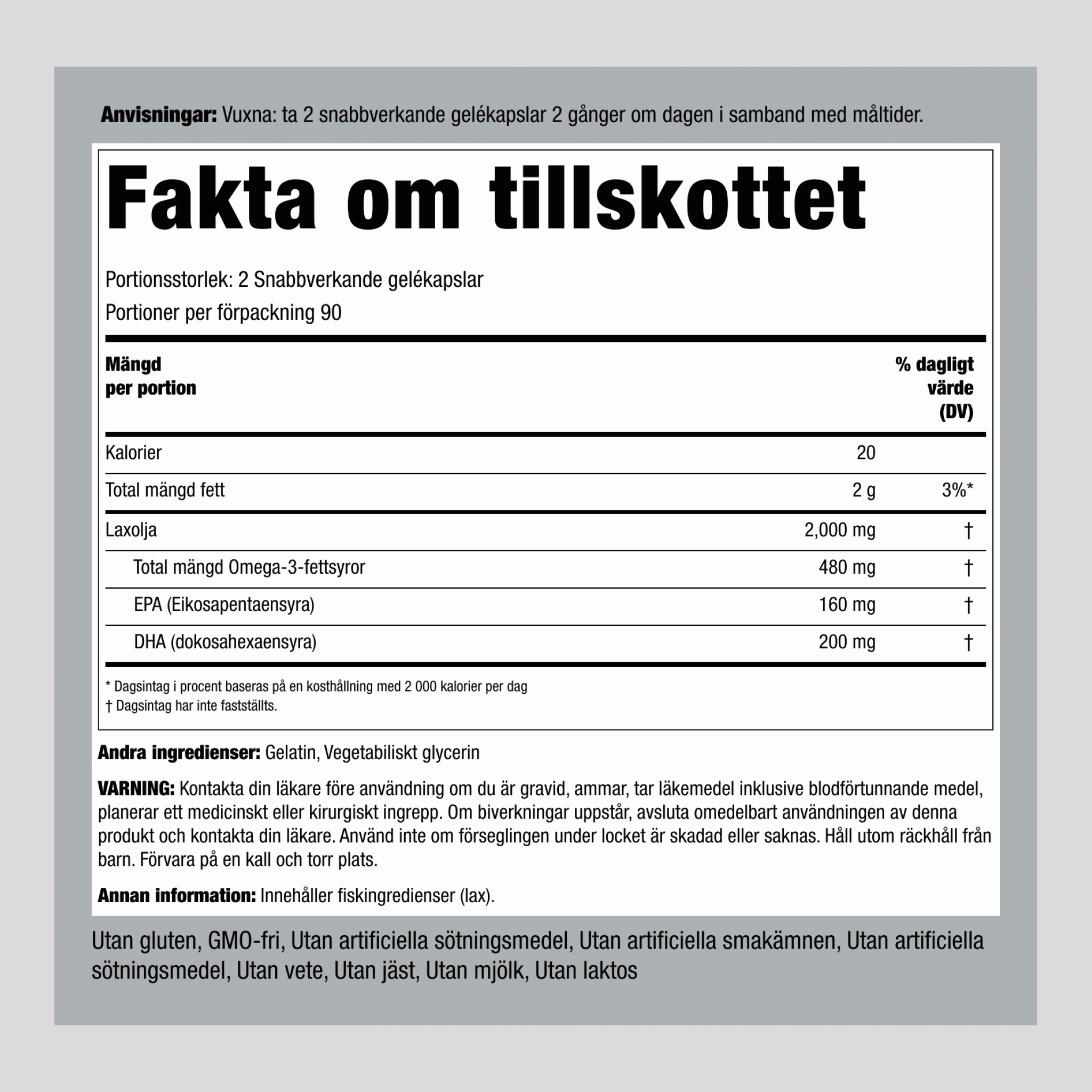 Deviško olje divjega aljaškega lososa z vsemi omega maščobnimi kislinami, 1000 mg 180 Kapsule iz mehkega gela s hitrim sproščanjem 2 Steklenice     