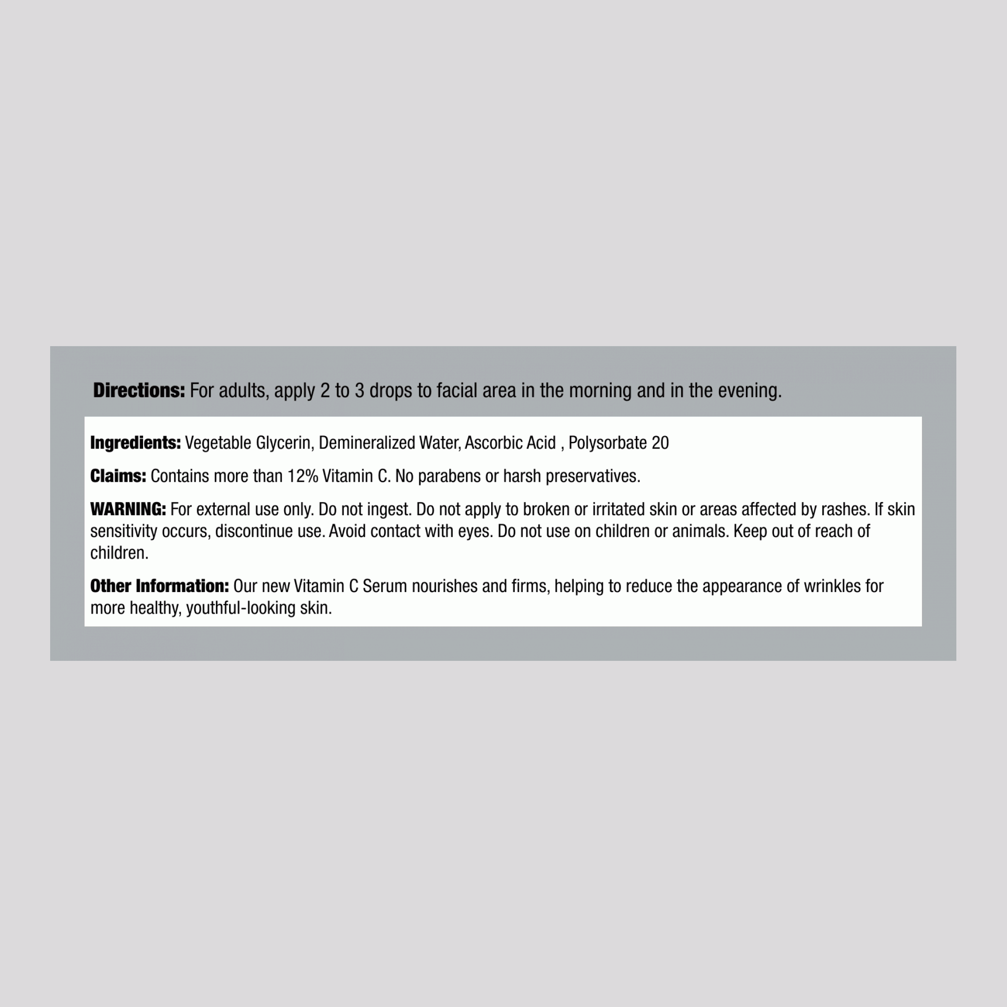 12%維生素C精華液  ,  2 fl oz 59 ml 滴管瓶 3 滴管瓶