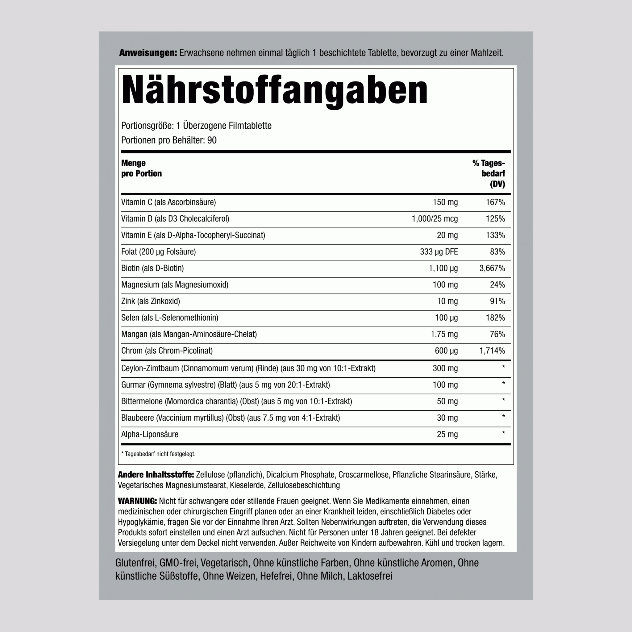 Diabetes-Formel 90 Überzogene Filmtabletten       