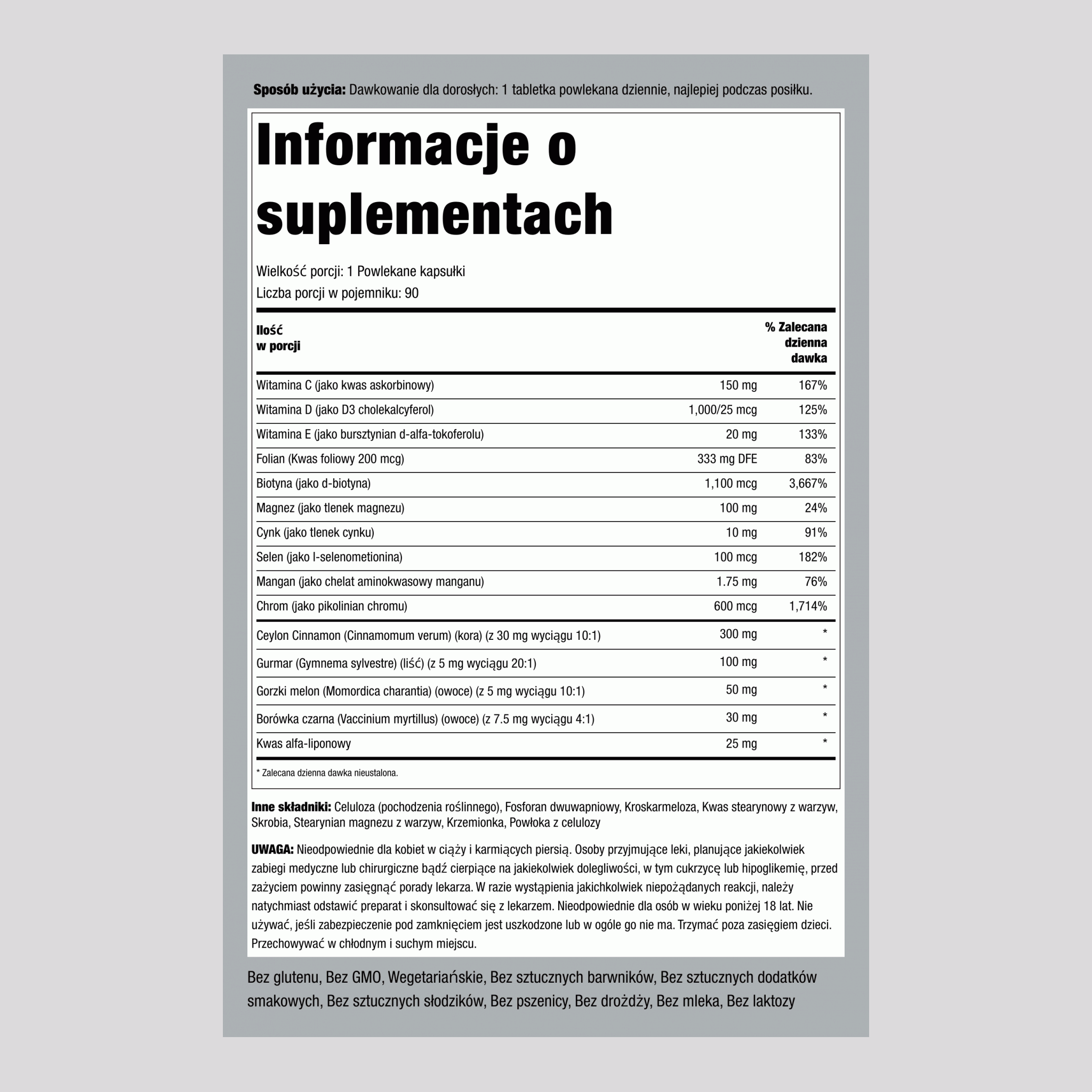 Formuła dla diabetyków 90 Powlekane kapsułki       