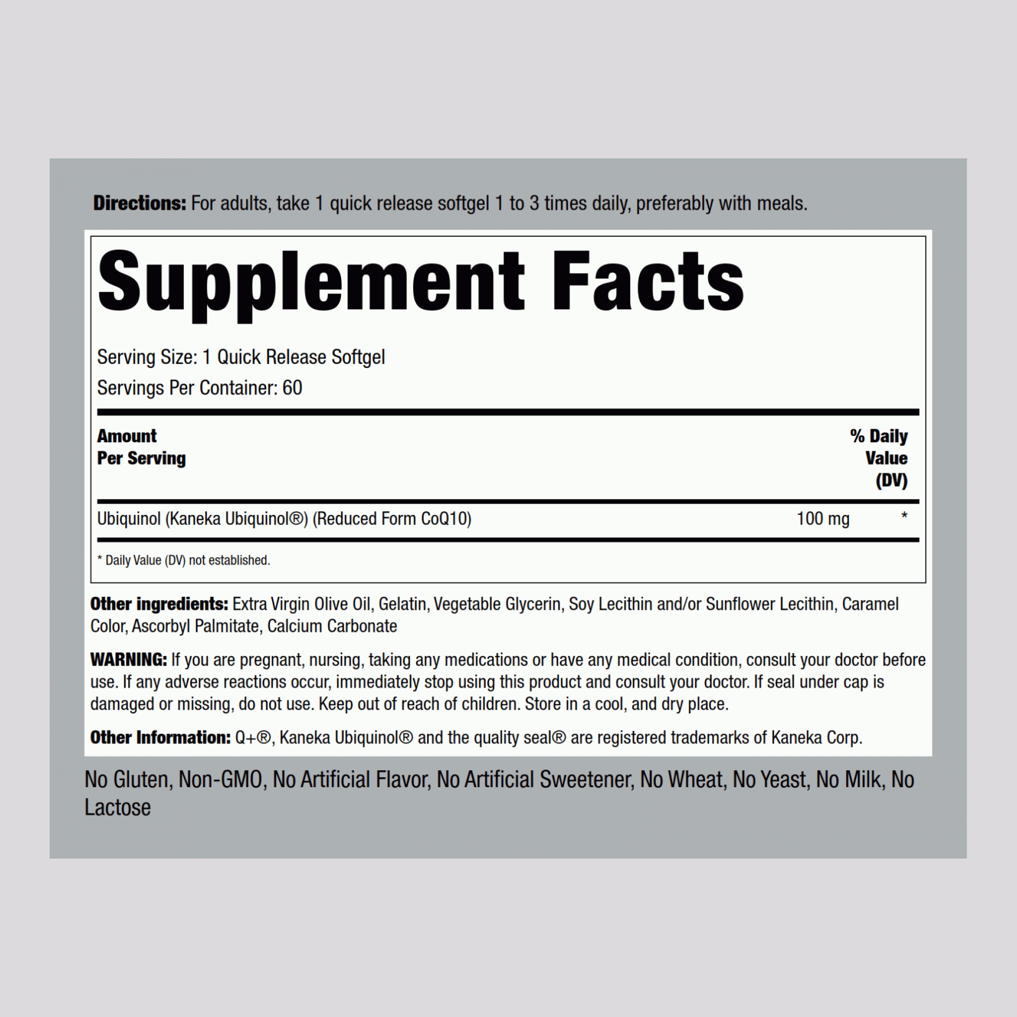 泛醇膠囊 100 mg 60 快速釋放軟膠囊     