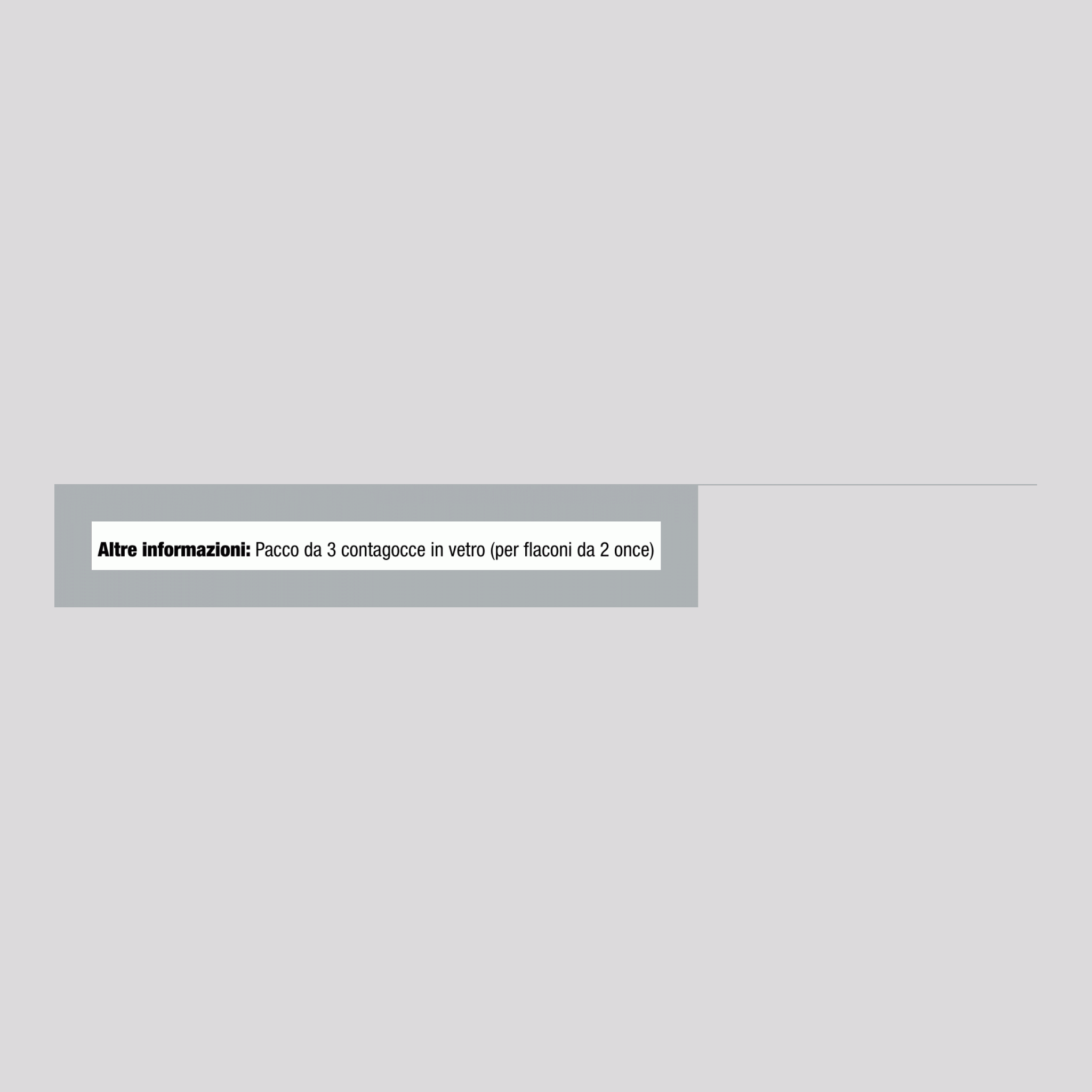 Confezione da 3 contagocce in vetro (per bottiglie da 2 oz) 3 Contagocce       