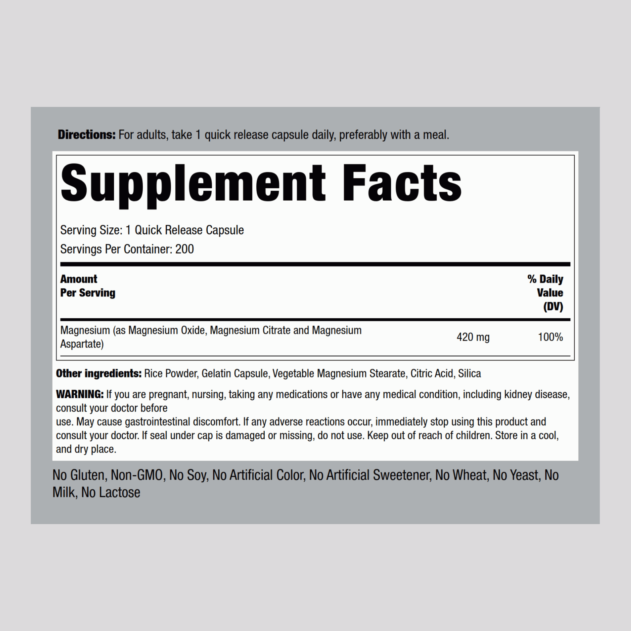 三重鎂複合膠囊  420 mg 200 快速釋放膠囊     