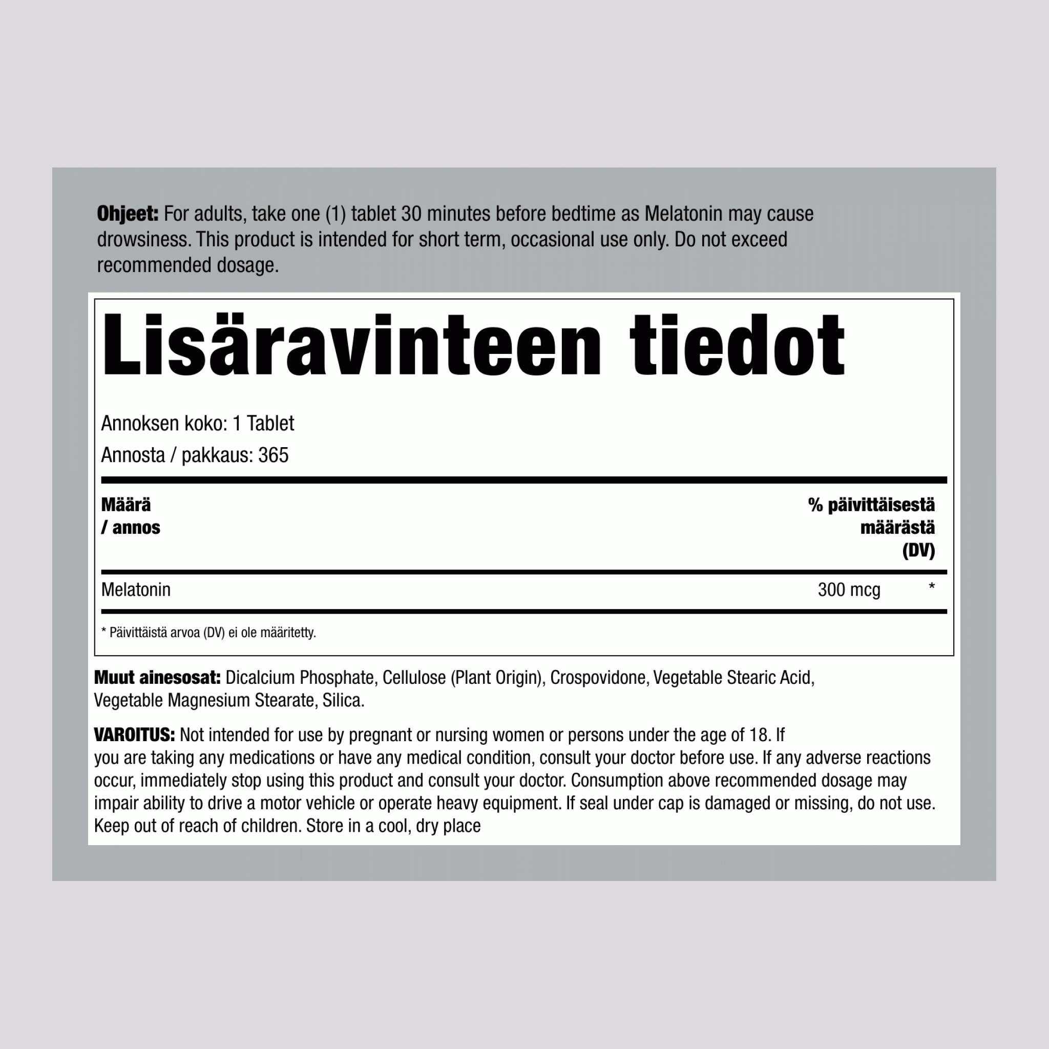 Melatonin, 365 Tablets