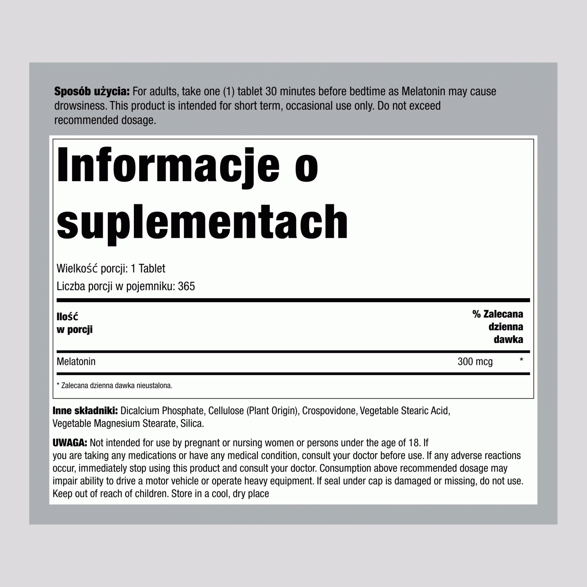 Melatonin, 365 Tablets