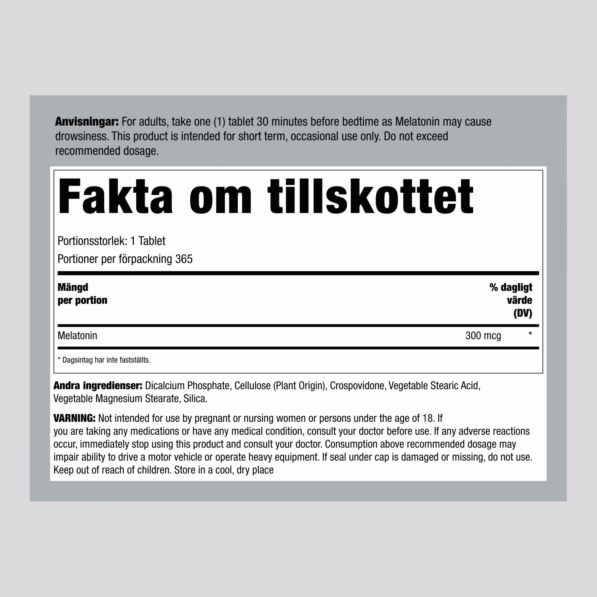 Melatonin, 365 Tablets