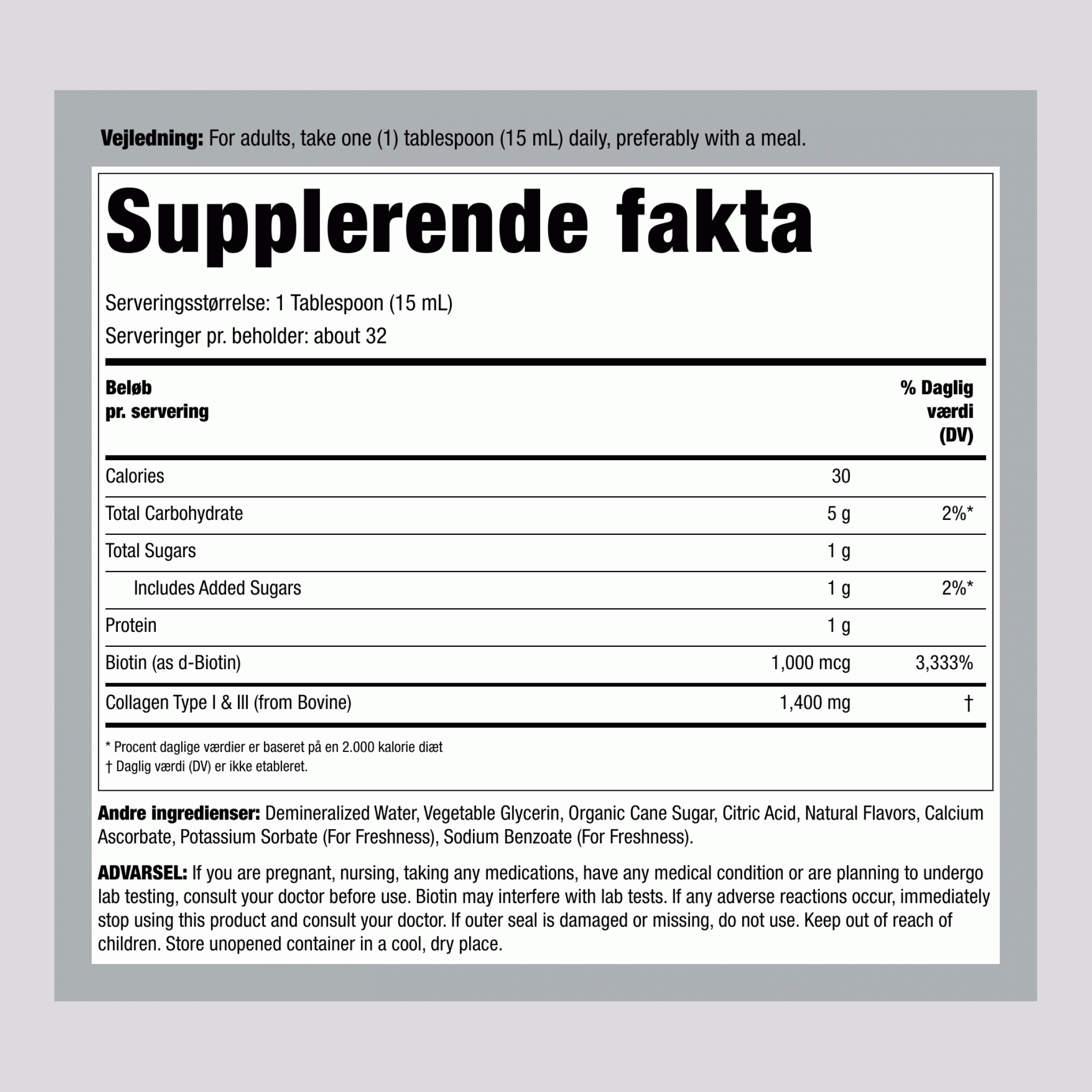 Flydende Kollagen, 473 ml (16 fl oz) Flaske