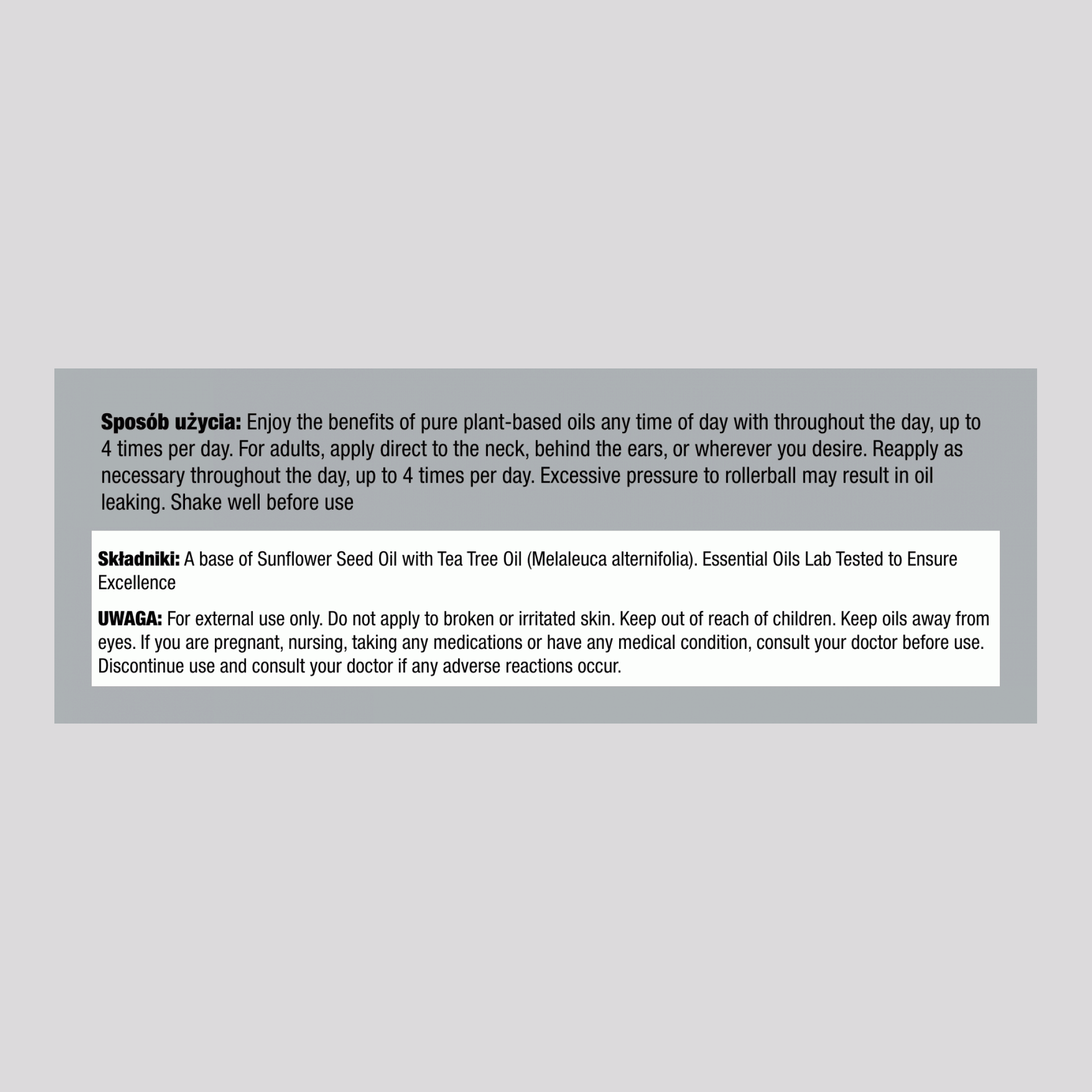 Olejek z drzewa herbacianego w kulce (2 szt.), 10 mL / 0,33 fl.oz w kulce