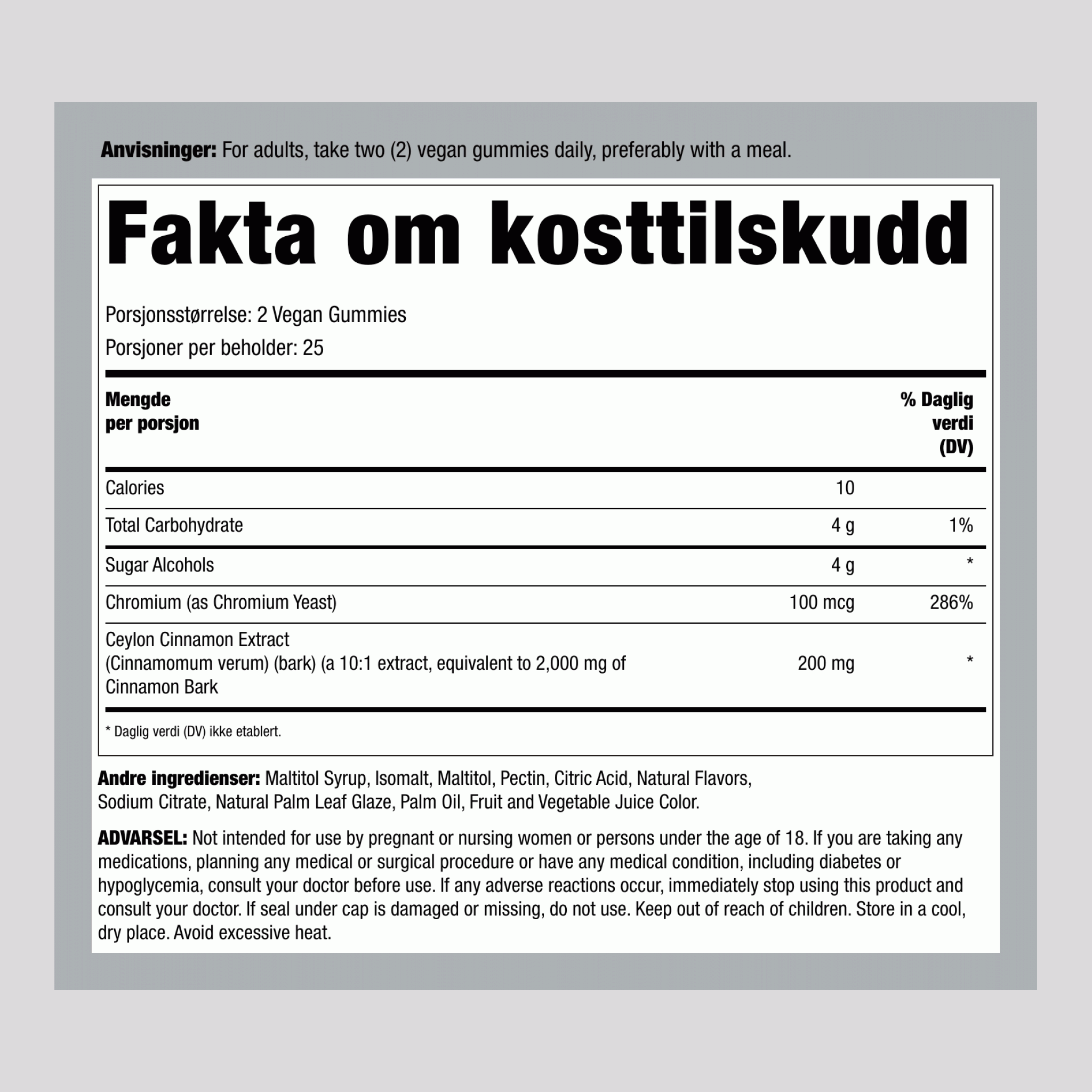 Ceylonkanel, 50 veganske gummies