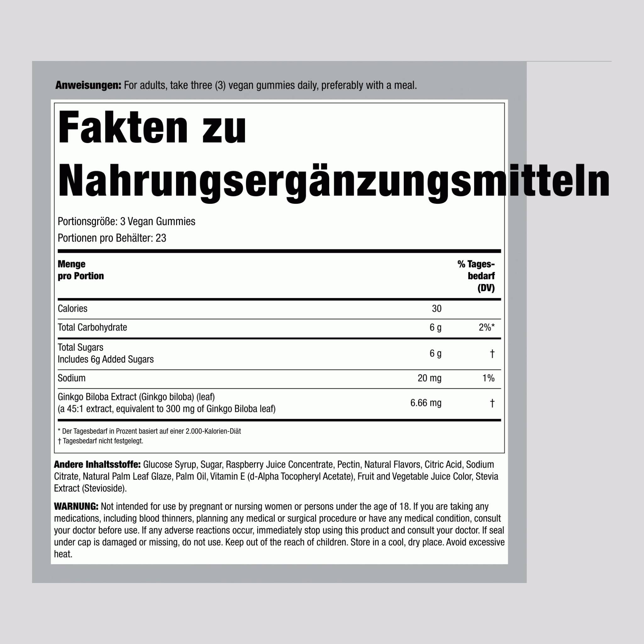 Ginkgo Biloba (Pfirsich-Himbeere)