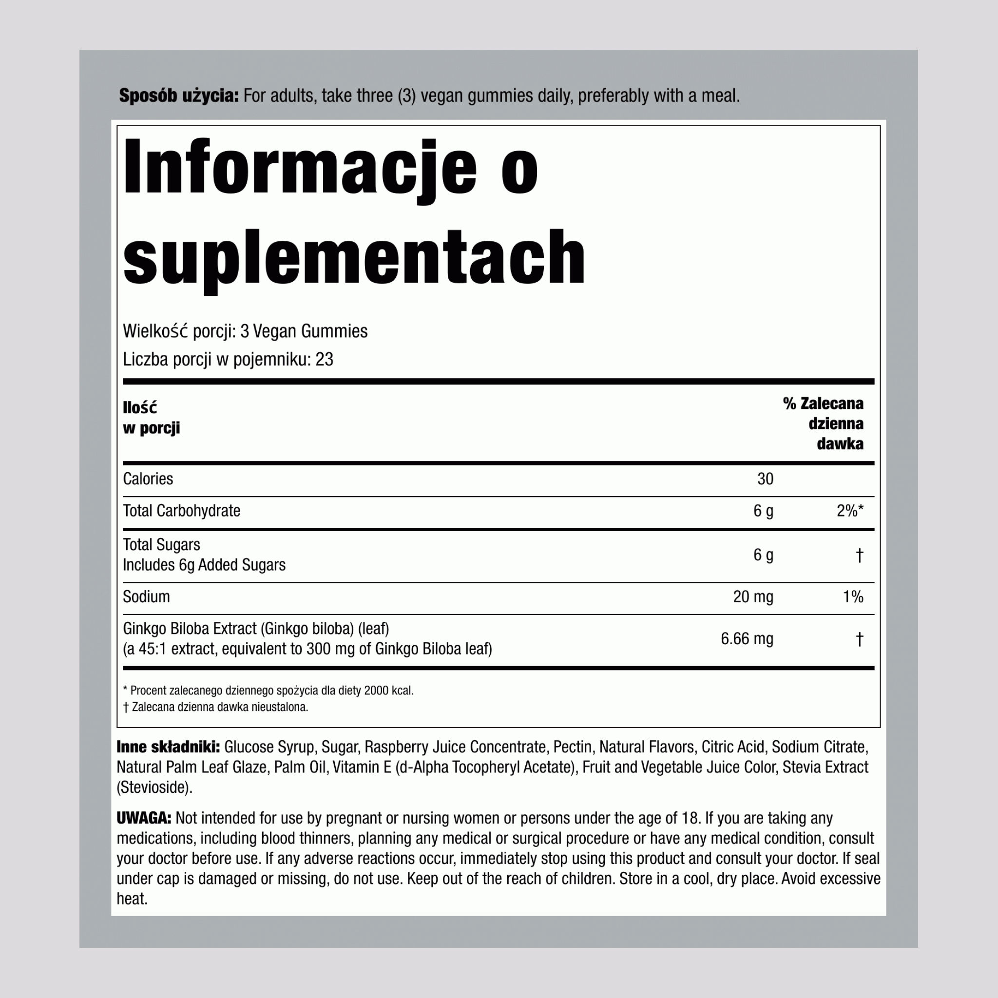 Miłorząb japoński (brzoskwinia, malina)