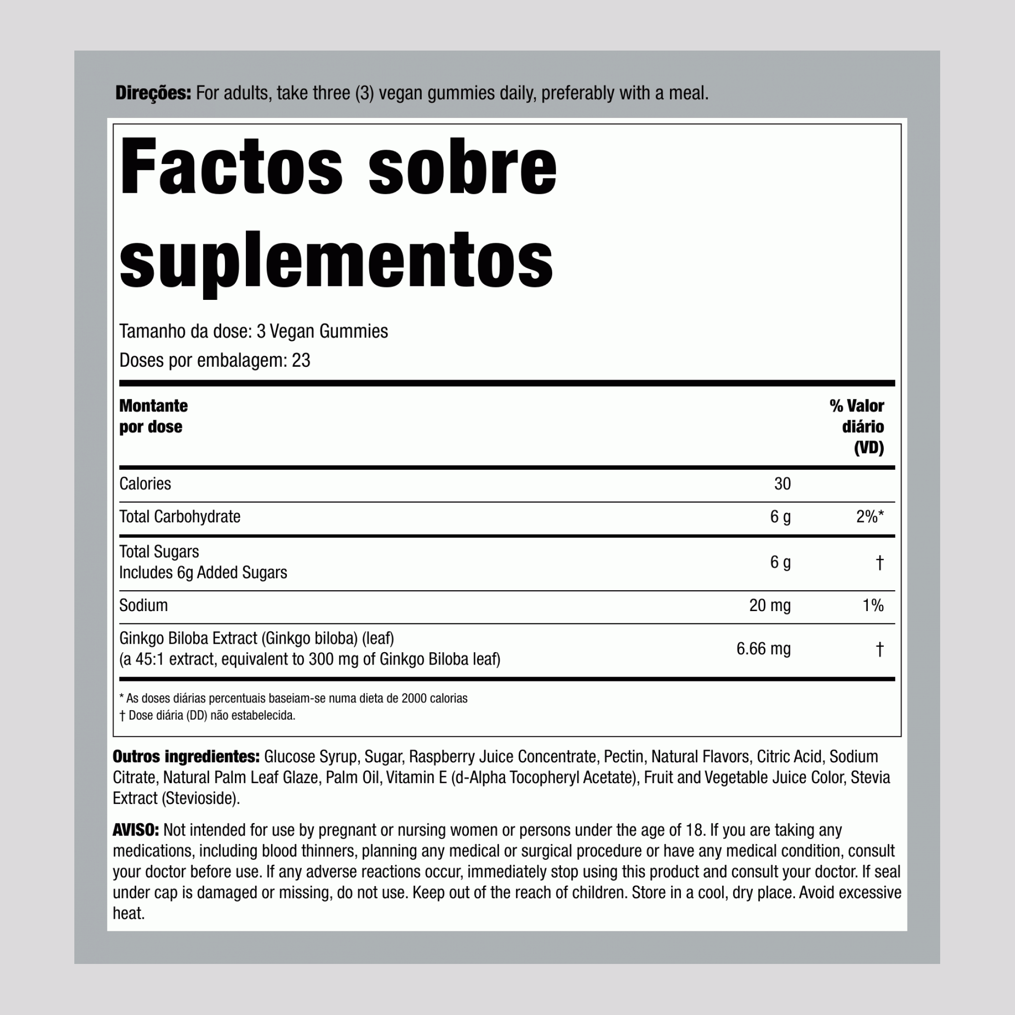 Ginkgo Biloba (Pêssego Framboesa)