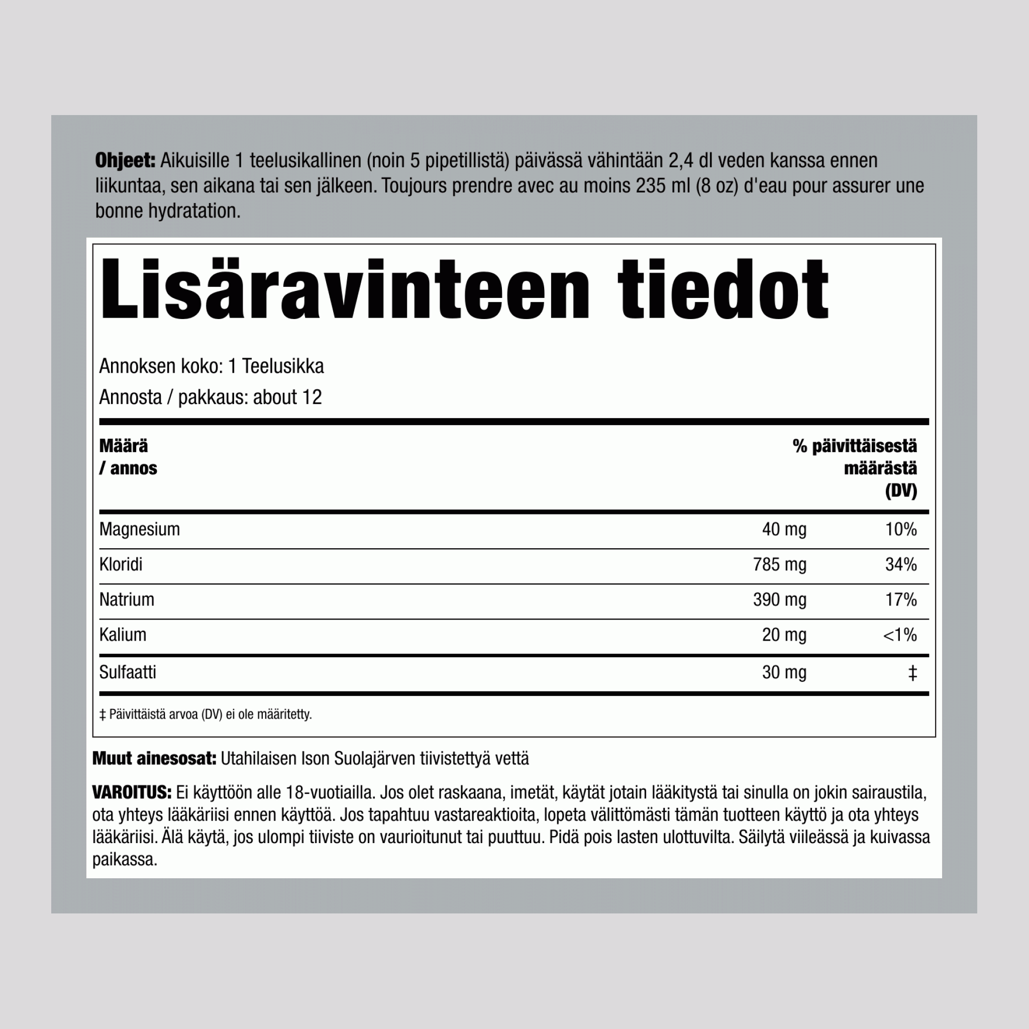 Elektrolyyttinen Nesteytyspisarat, 4 fl oz (118 mL) Tippapullo